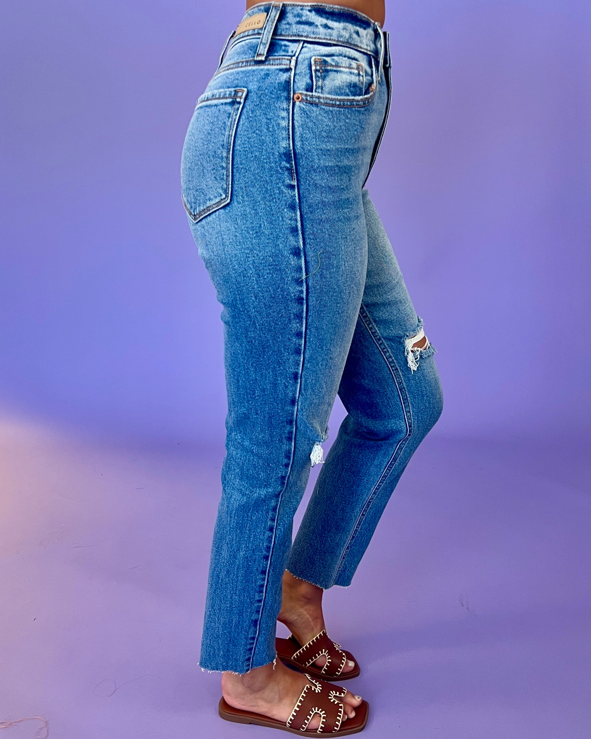 Cityscape Medium Denim High Rise Ankle Mom Jeans-Shop-Womens-Boutique-Clothing