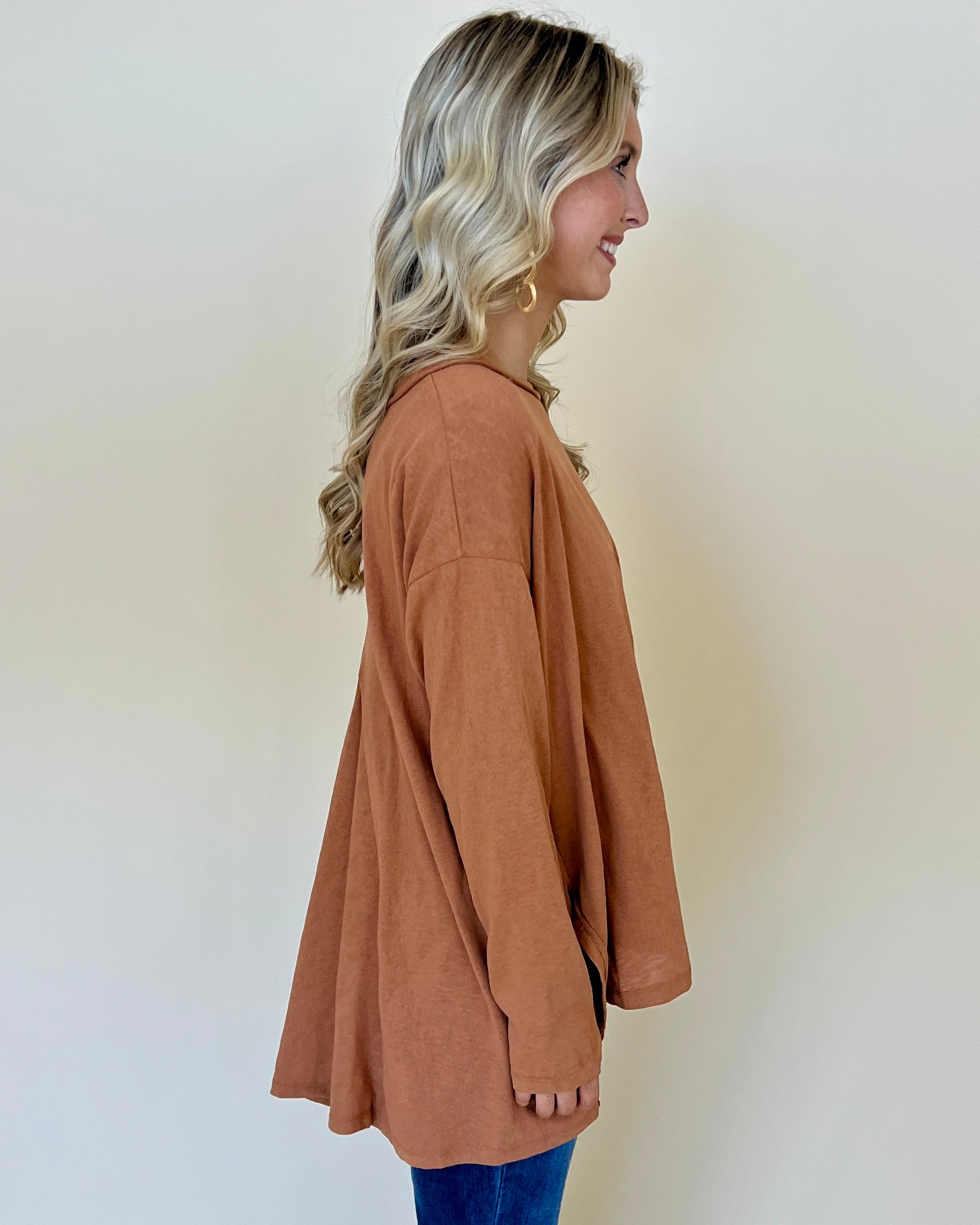 Your Exceptional Pumpkin Latte Cotton Slub Top-Shop-Womens-Boutique-Clothing