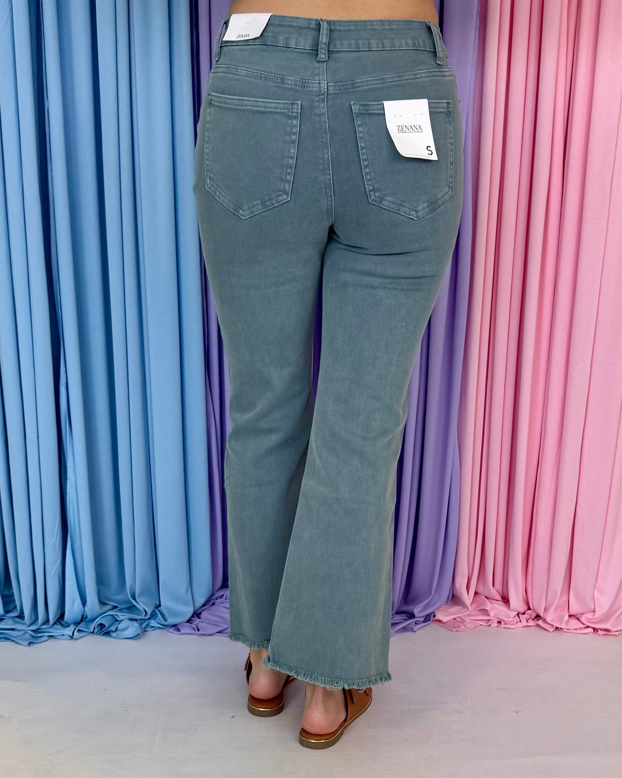 Feeling Close Teal Acid Washed Frayed Jeans-Shop-Womens-Boutique-Clothing
