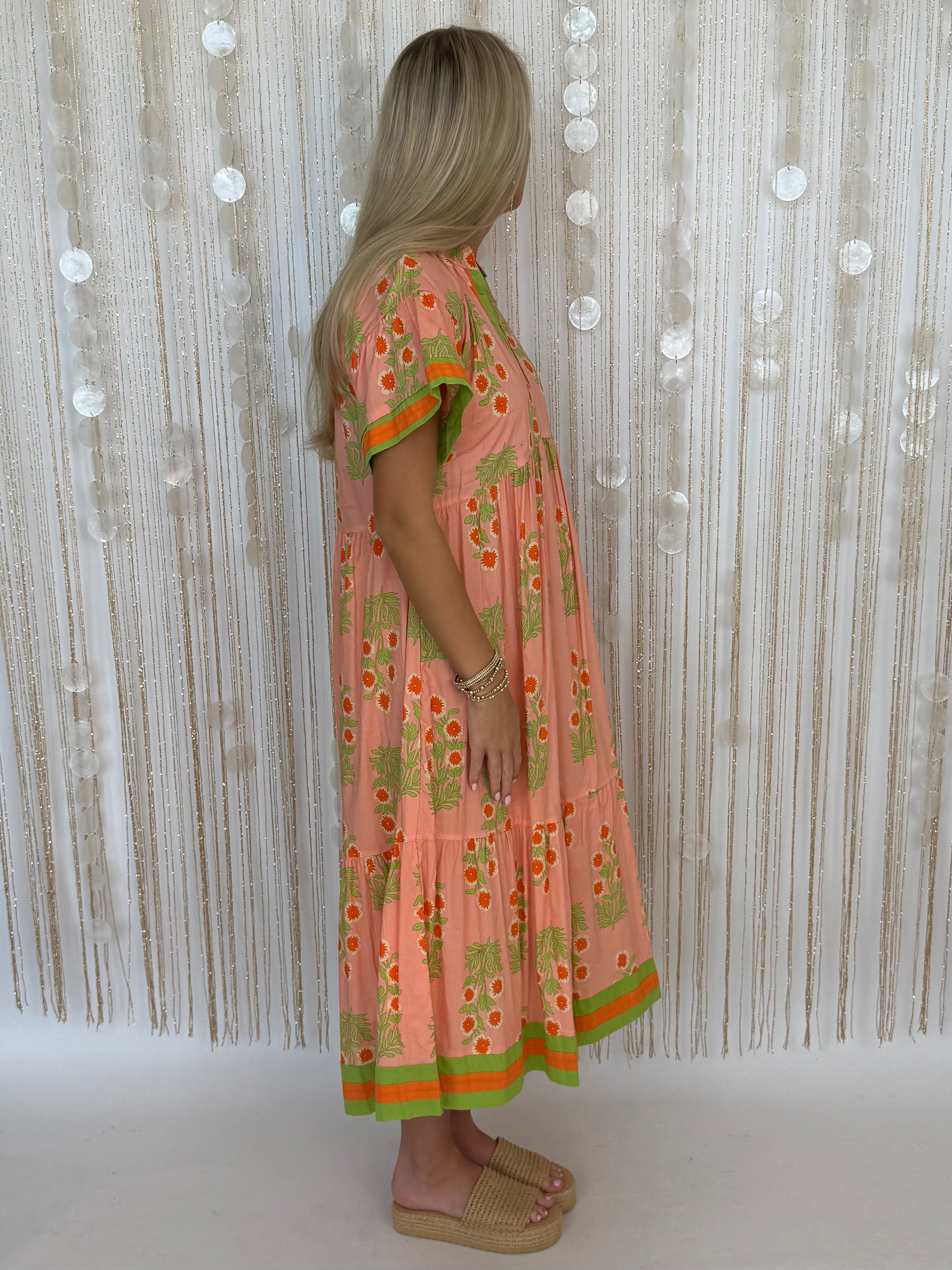 Your Moment Peach Pink Midi Dress-Shop-Womens-Boutique-Clothing