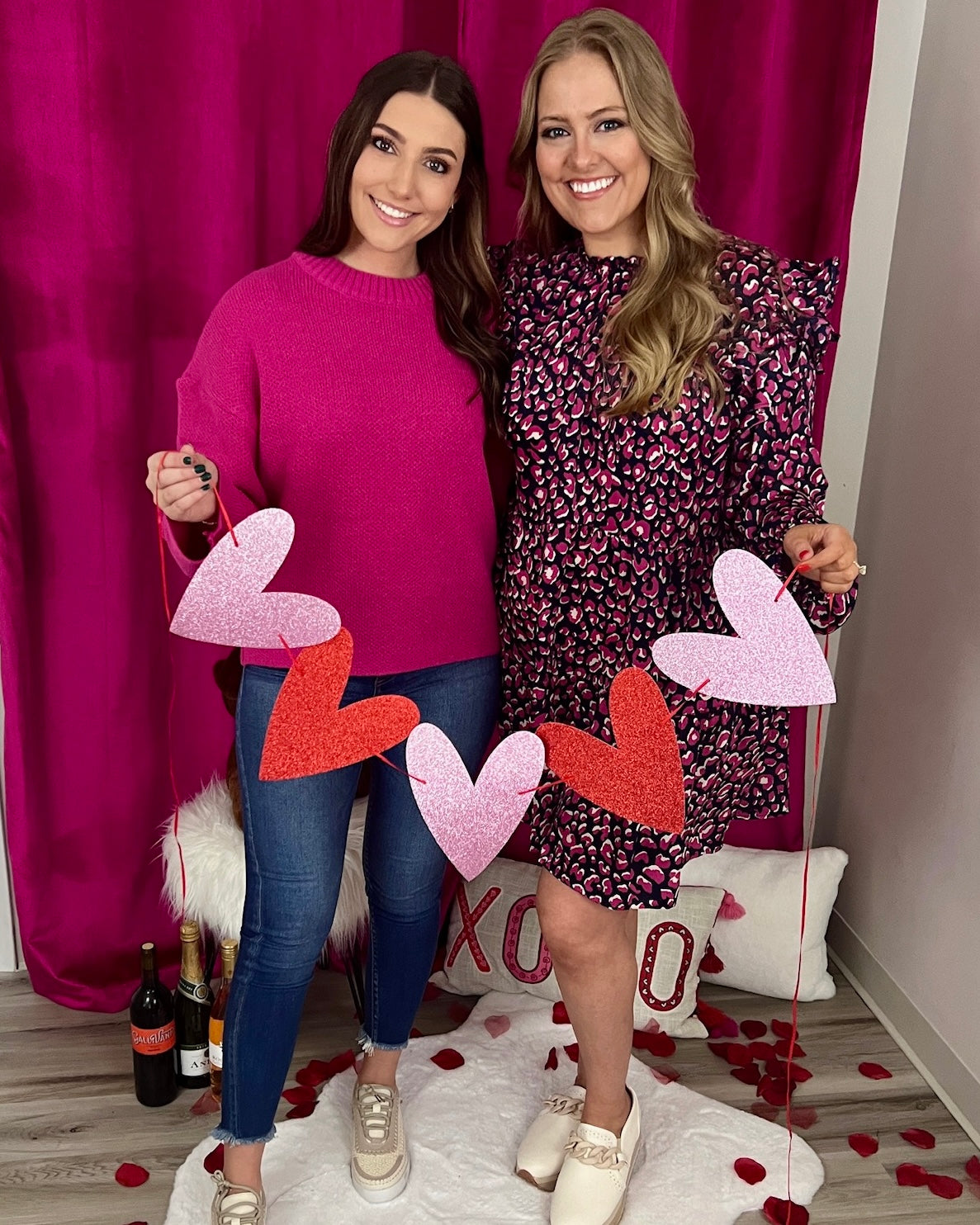 Have A Ball Hot Pink Oversized Sweater-Shop-Womens-Boutique-Clothing