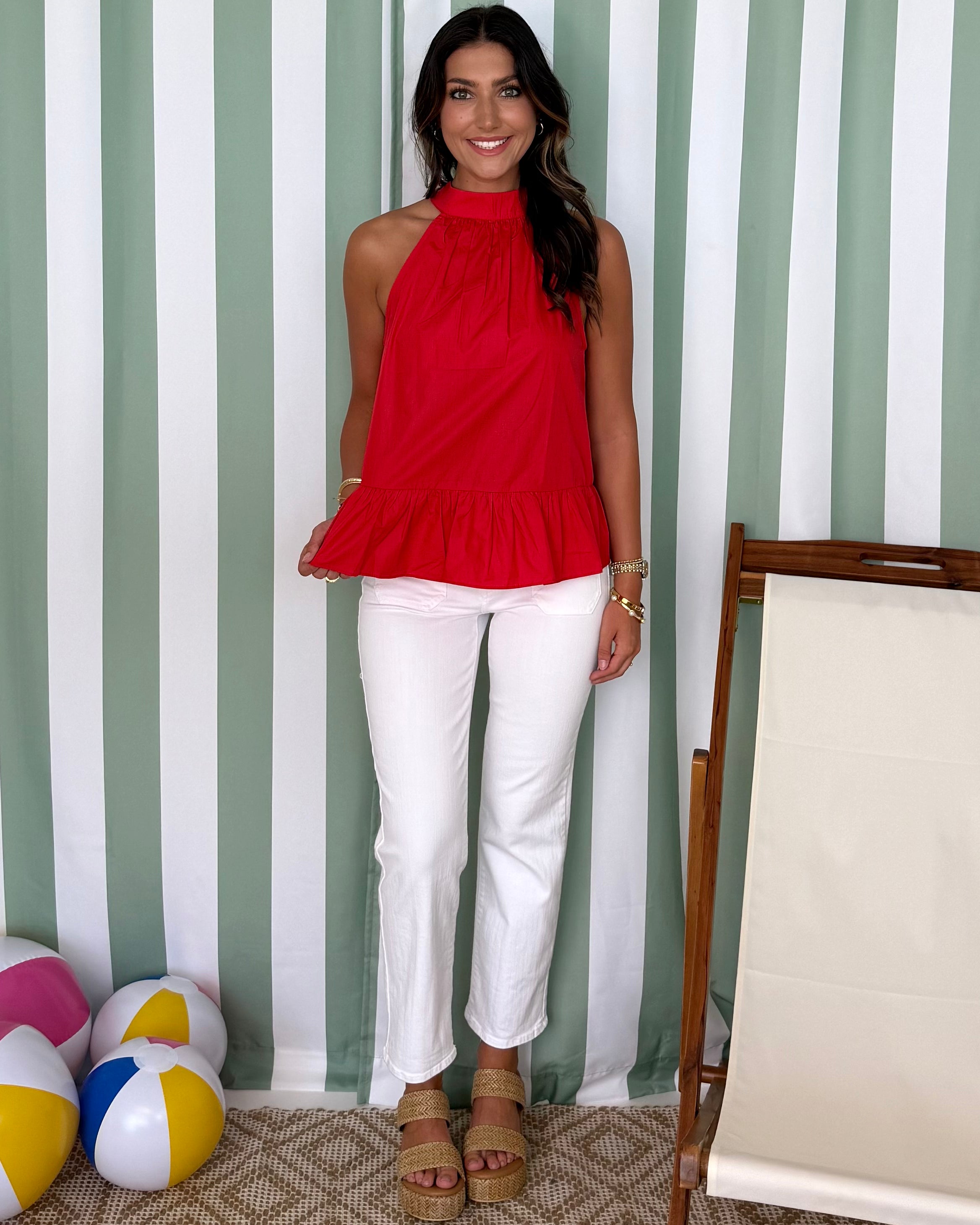 What You Get Red Halter Neck Top-Shop-Womens-Boutique-Clothing