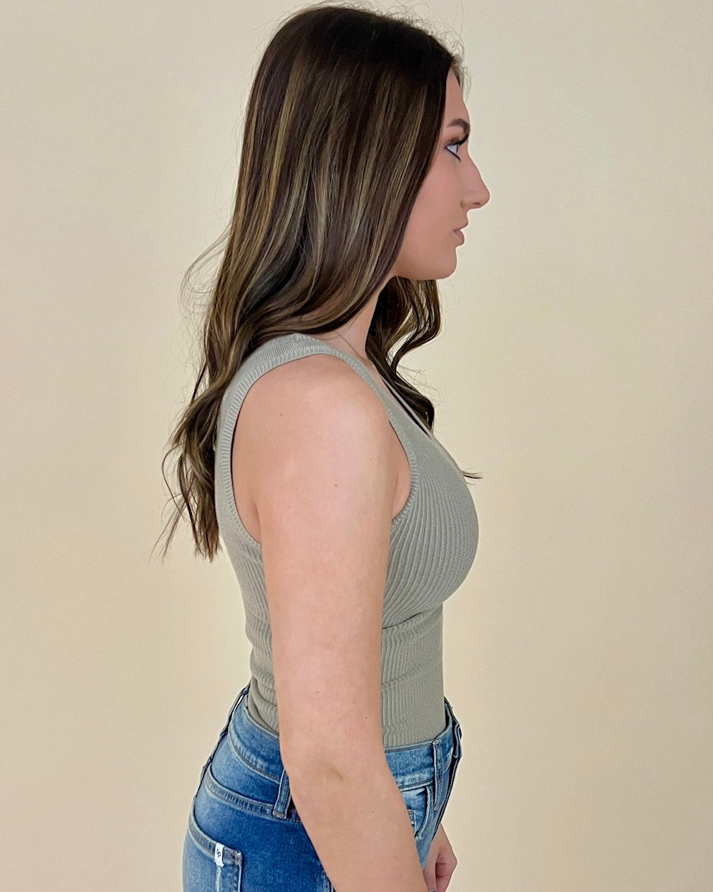 Here For It Taupe Sleeveless Bodysuit-Shop-Womens-Boutique-Clothing