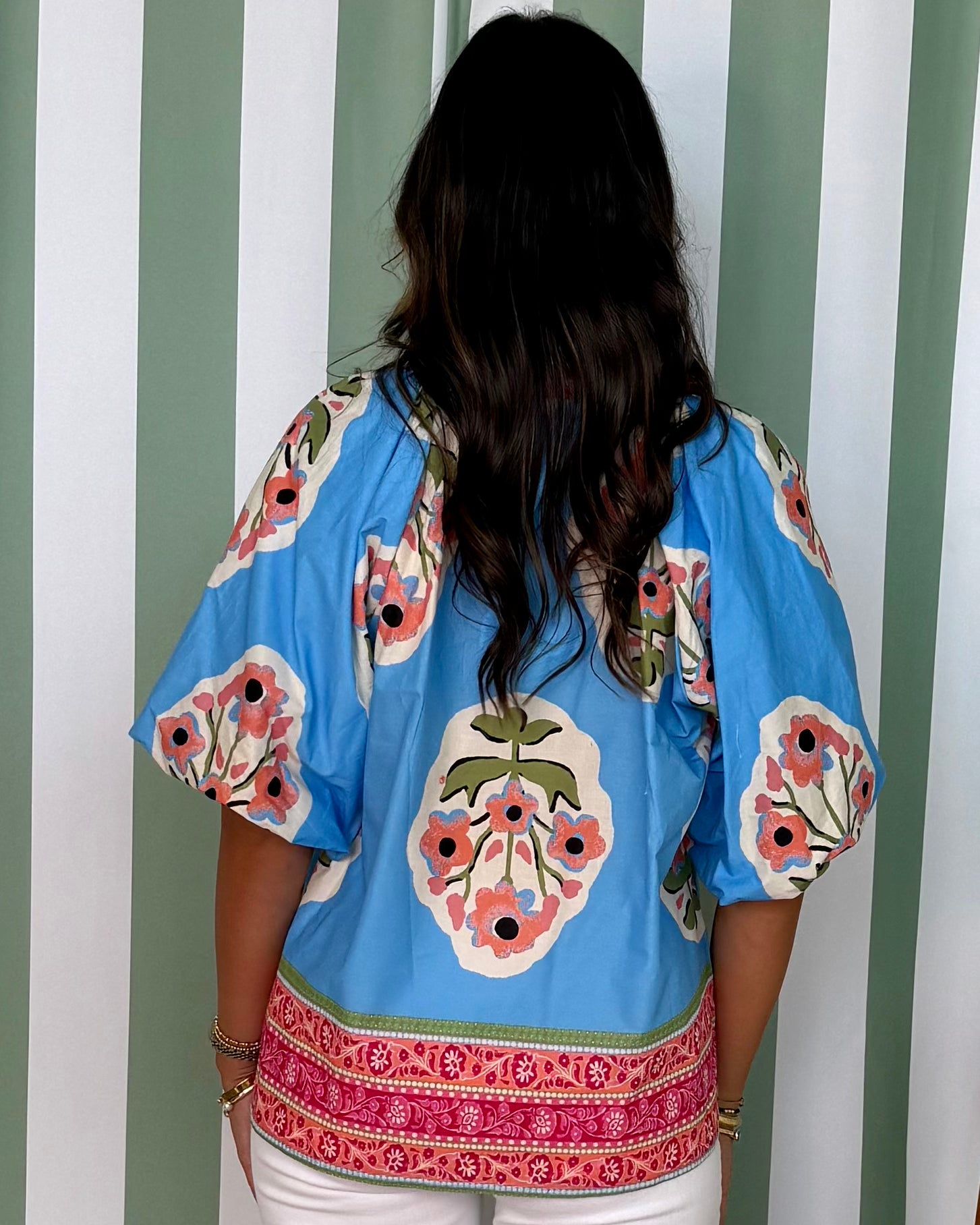 Just Listen Blue Large Floral Top-Shop-Womens-Boutique-Clothing