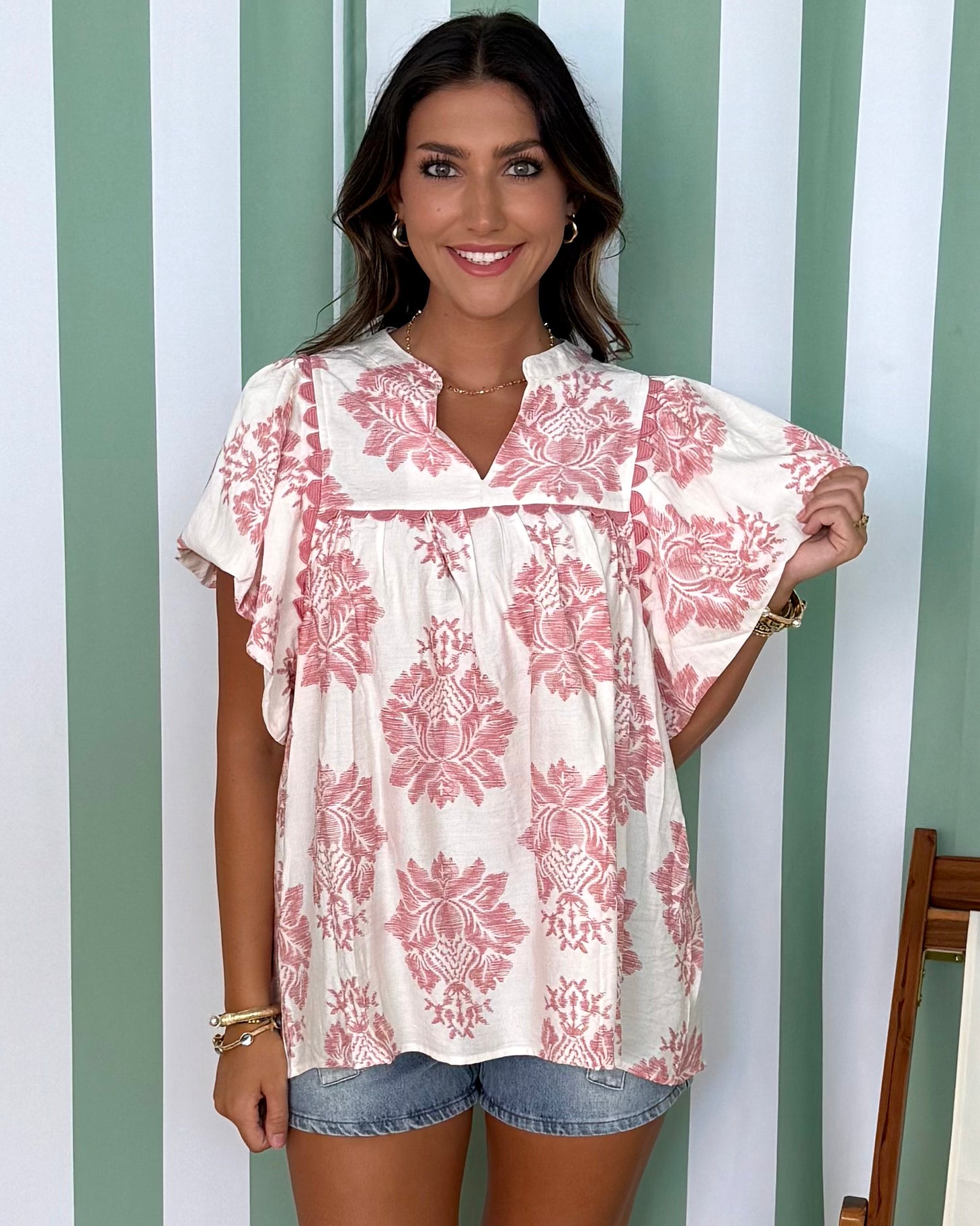 Sweet Talk Blush Mix Floral Scallop Top-Shop-Womens-Boutique-Clothing