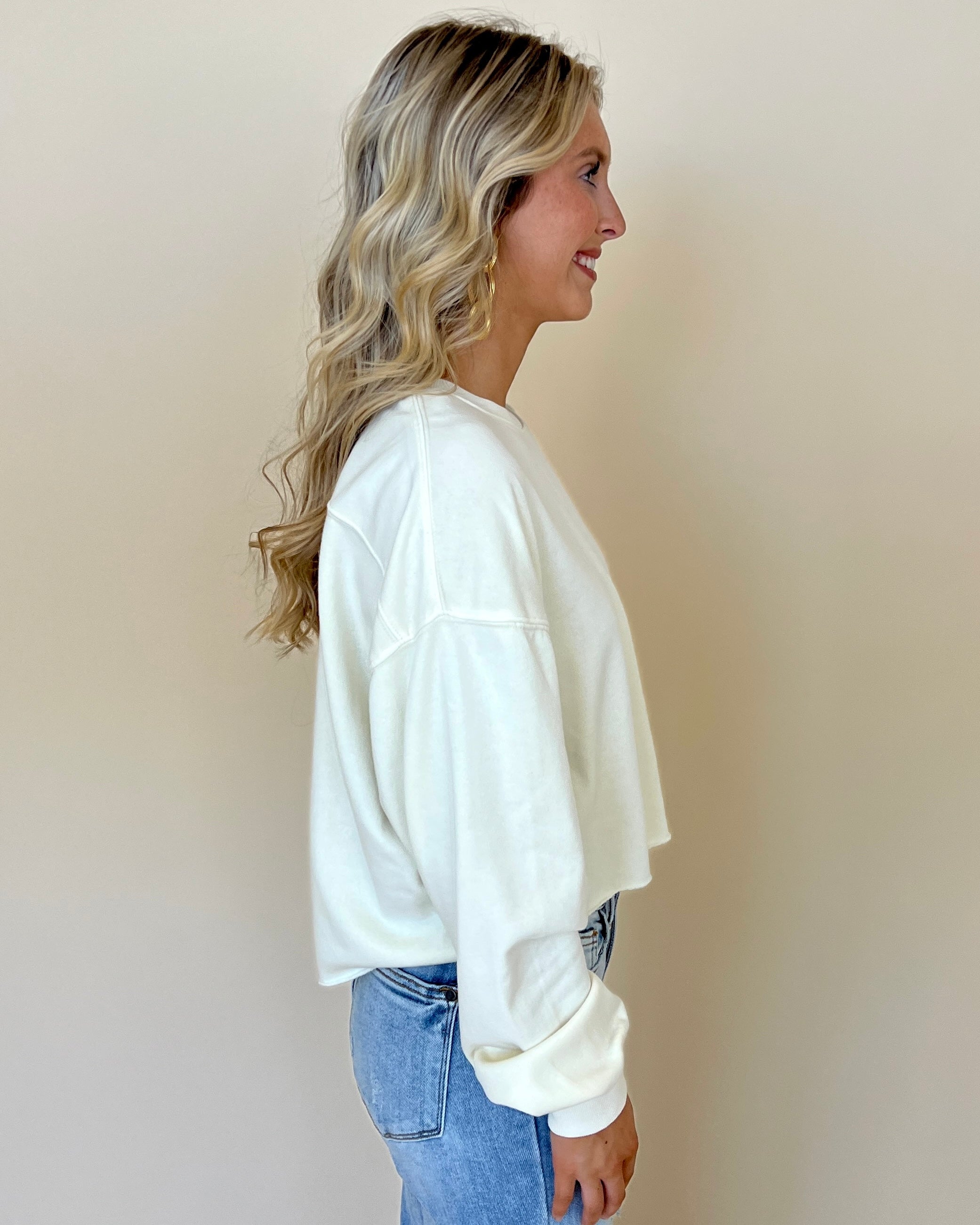 To Better Days Cream Raw Hem Dolman Crop Top-Shop-Womens-Boutique-Clothing