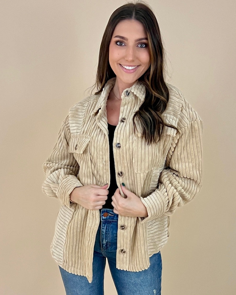 Perfect Season Cream Fuzzy Ribbed Jacket-Shop-Womens-Boutique-Clothing