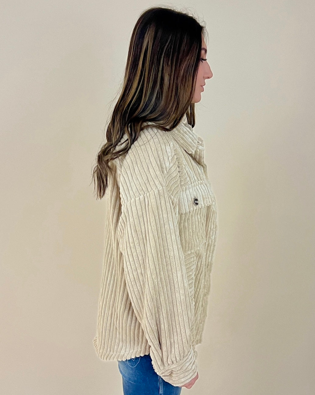 Perfect Season Cream Fuzzy Ribbed Jacket-Shop-Womens-Boutique-Clothing