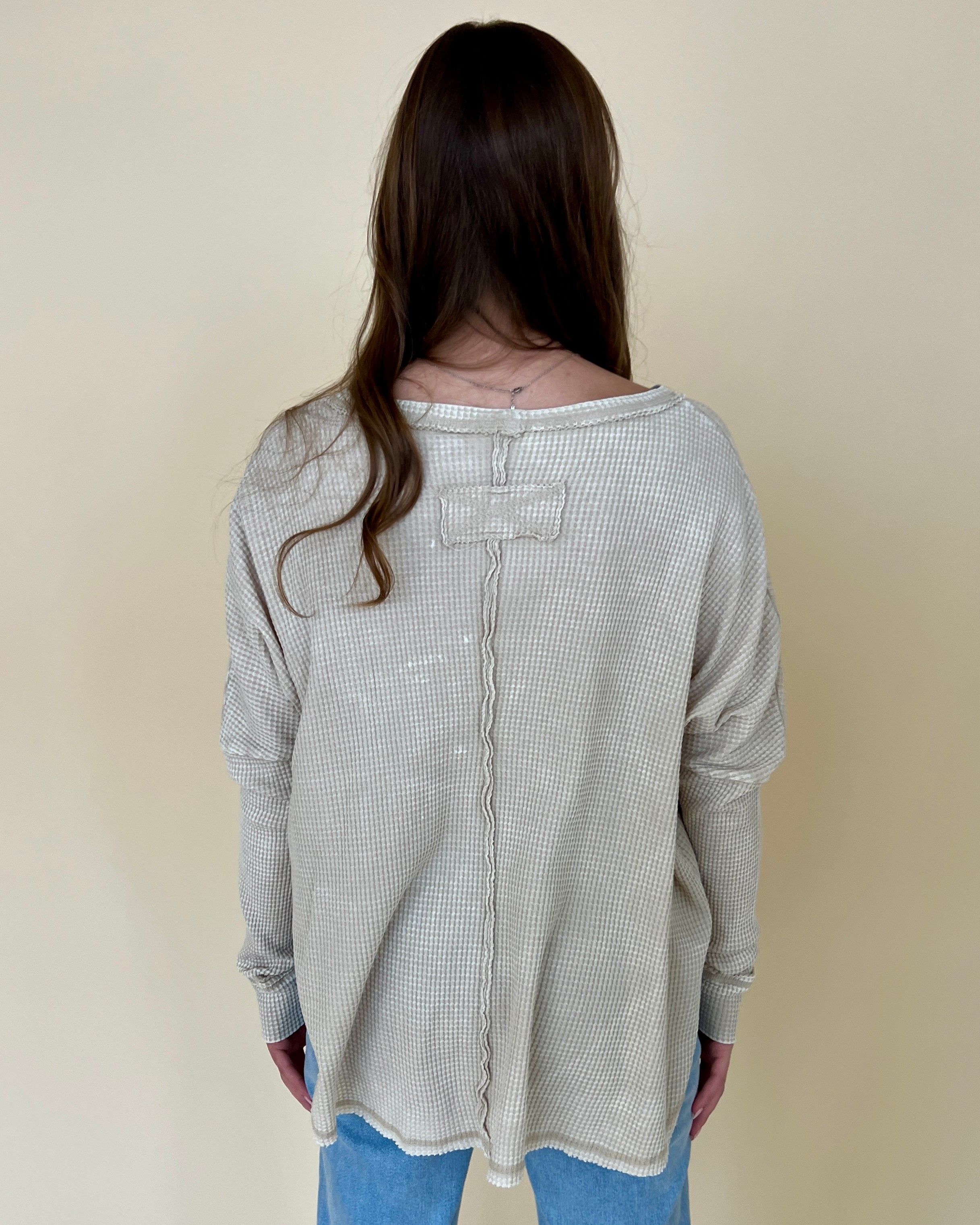 Washed Away Sand Beige Washed Knit Top-Shop-Womens-Boutique-Clothing