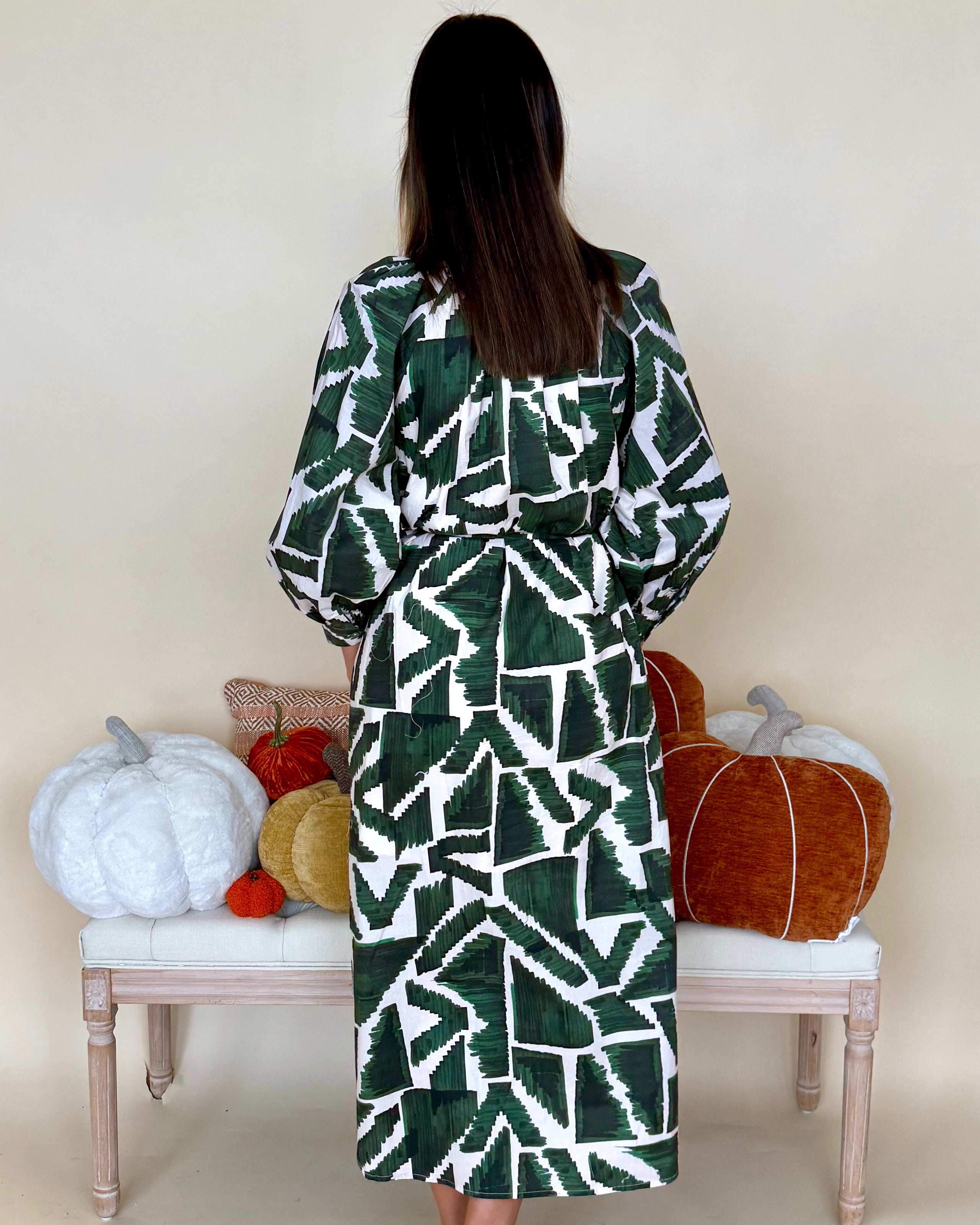 My Keepsake Olive Geometric Midi Dress-Shop-Womens-Boutique-Clothing
