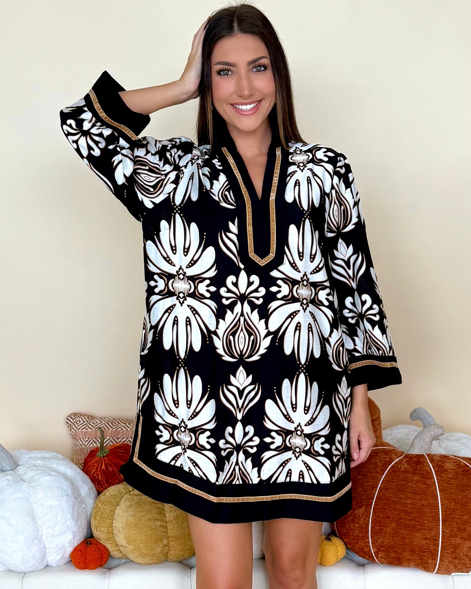 Reasons Why Black Mix Baroque Floral Mini Dress-Shop-Womens-Boutique-Clothing