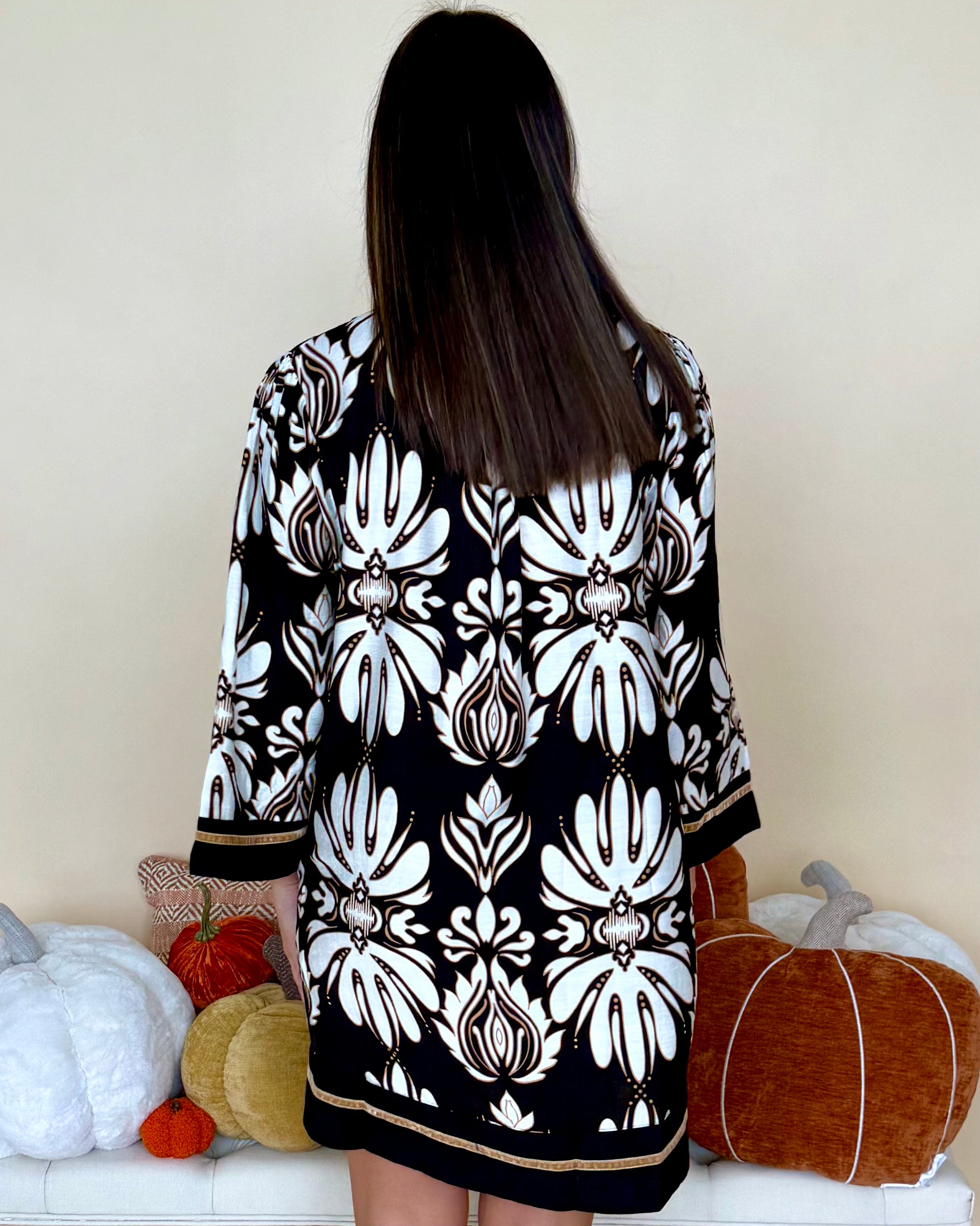Reasons Why Black Mix Baroque Floral Mini Dress-Shop-Womens-Boutique-Clothing