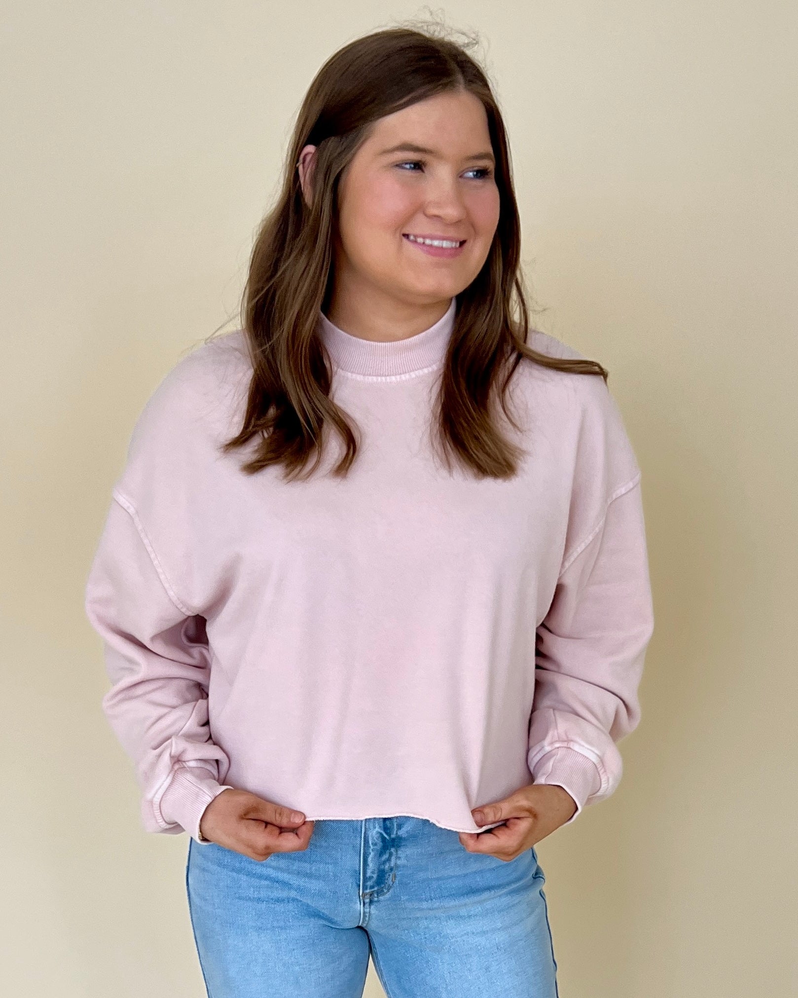 Just A Dream Dusty Pink Cropped Dolman Top-Shop-Womens-Boutique-Clothing