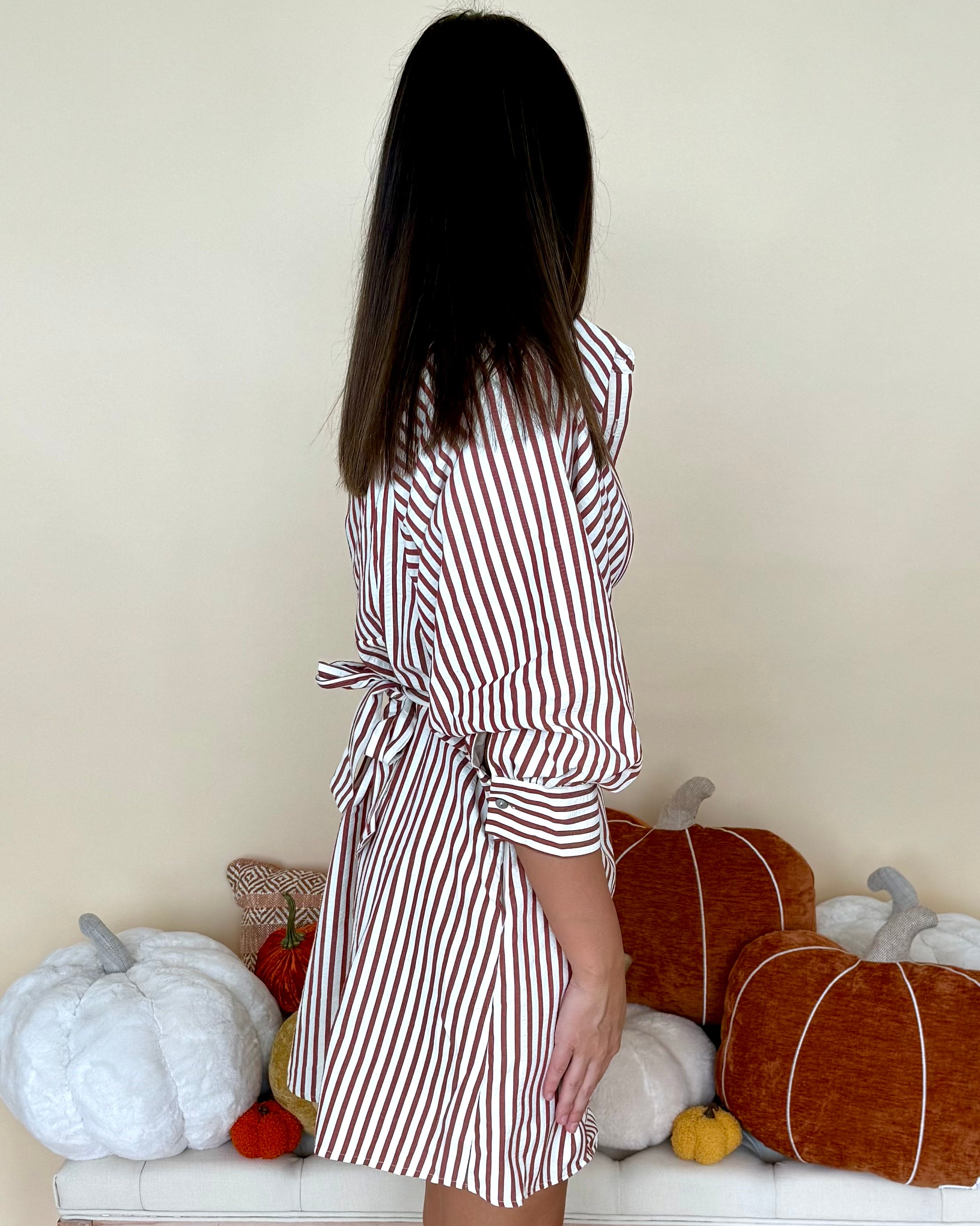 Uptown Ease Brick Front Tie Dress-Shop-Womens-Boutique-Clothing
