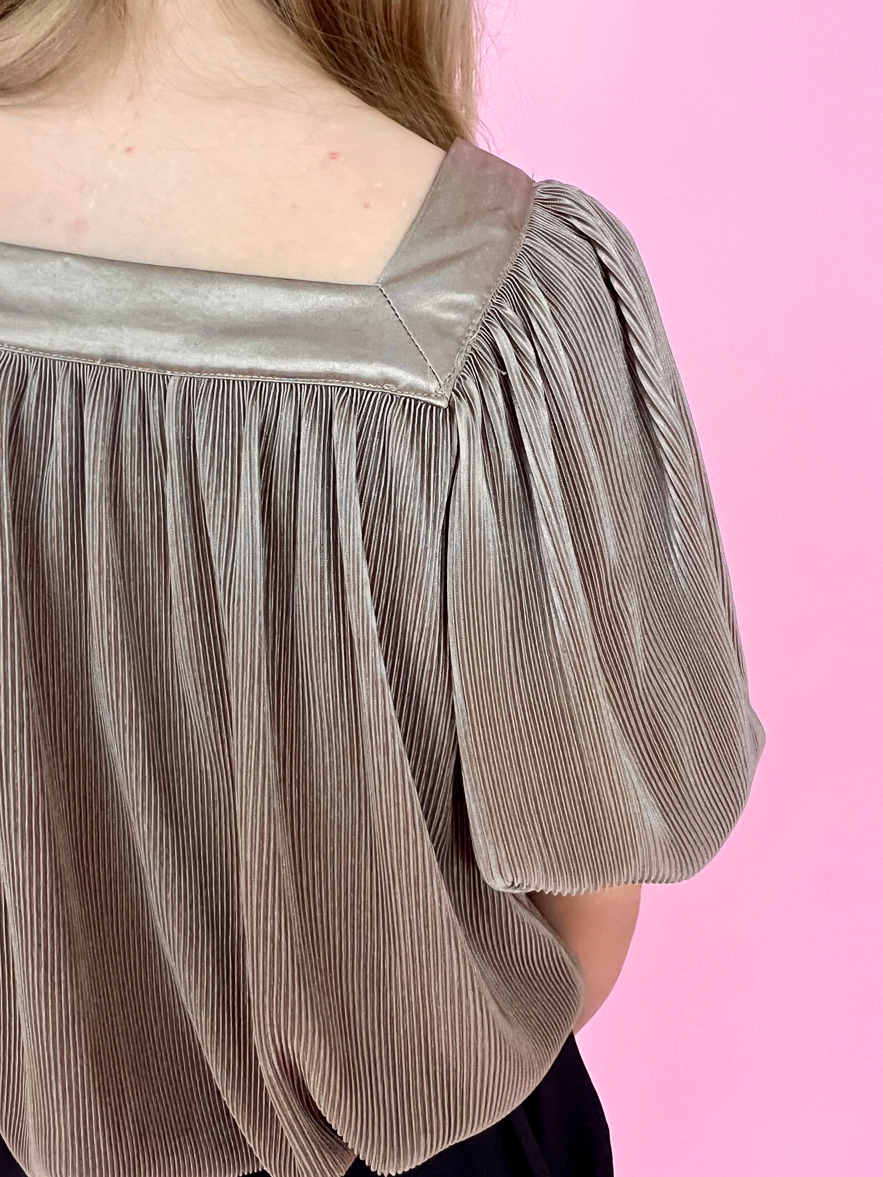 Time Rolls By Mocha Plisse Square Neck Crop Top-Shop-Womens-Boutique-Clothing