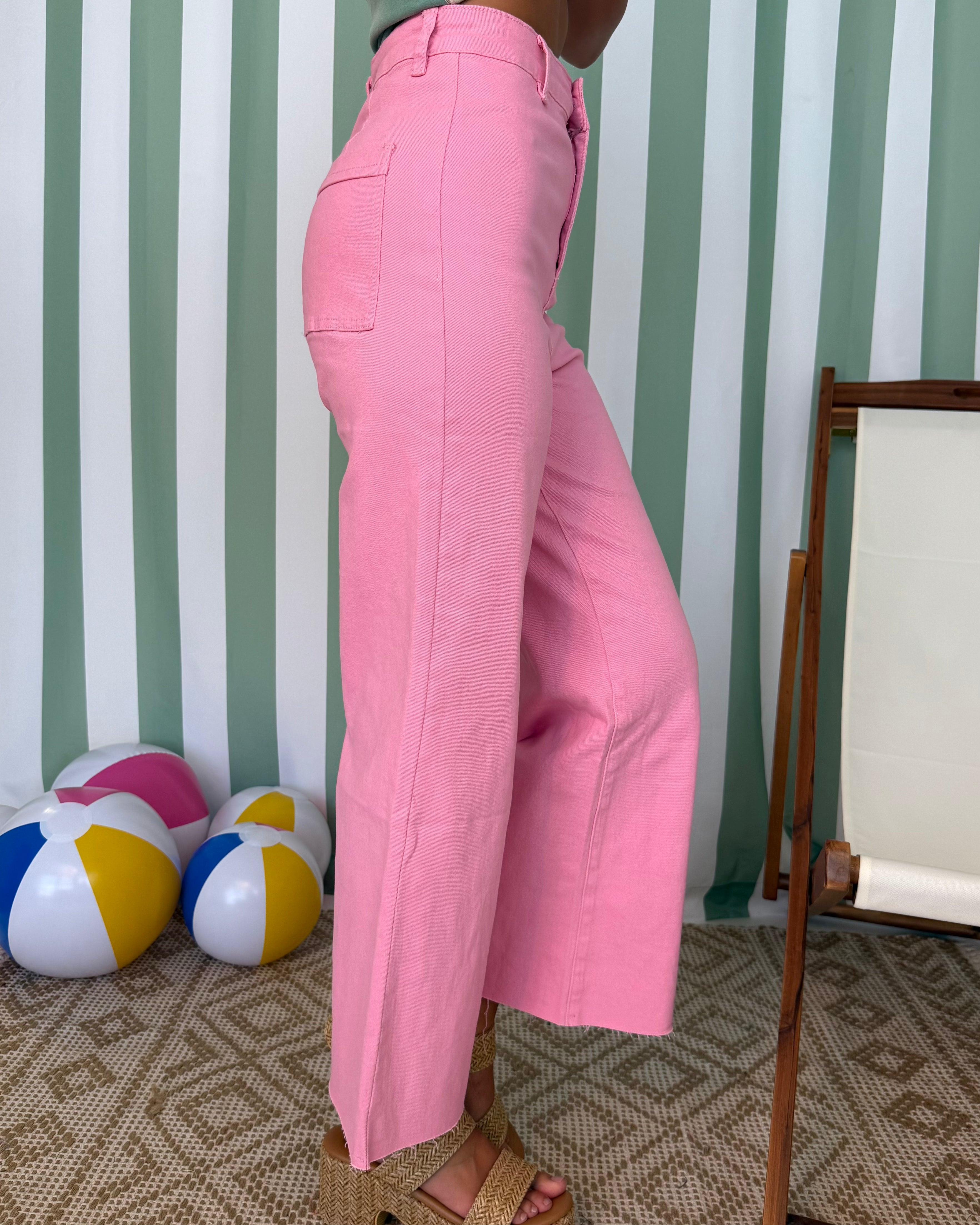 Working It Candy Pink Wide Leg Jean-Shop-Womens-Boutique-Clothing