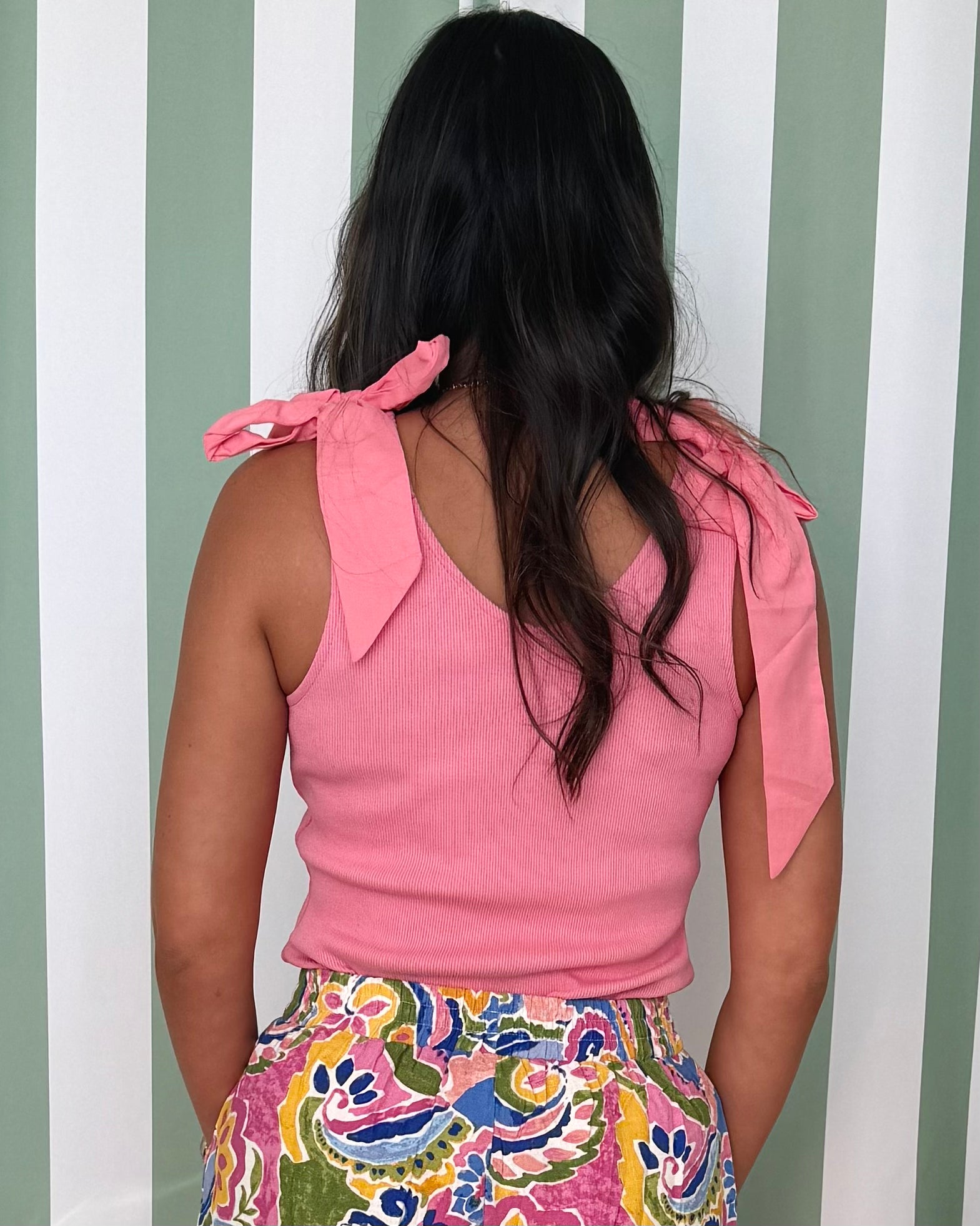 Ask Anything Pink V-Neck Ribbed Knot Top-Shop-Womens-Boutique-Clothing