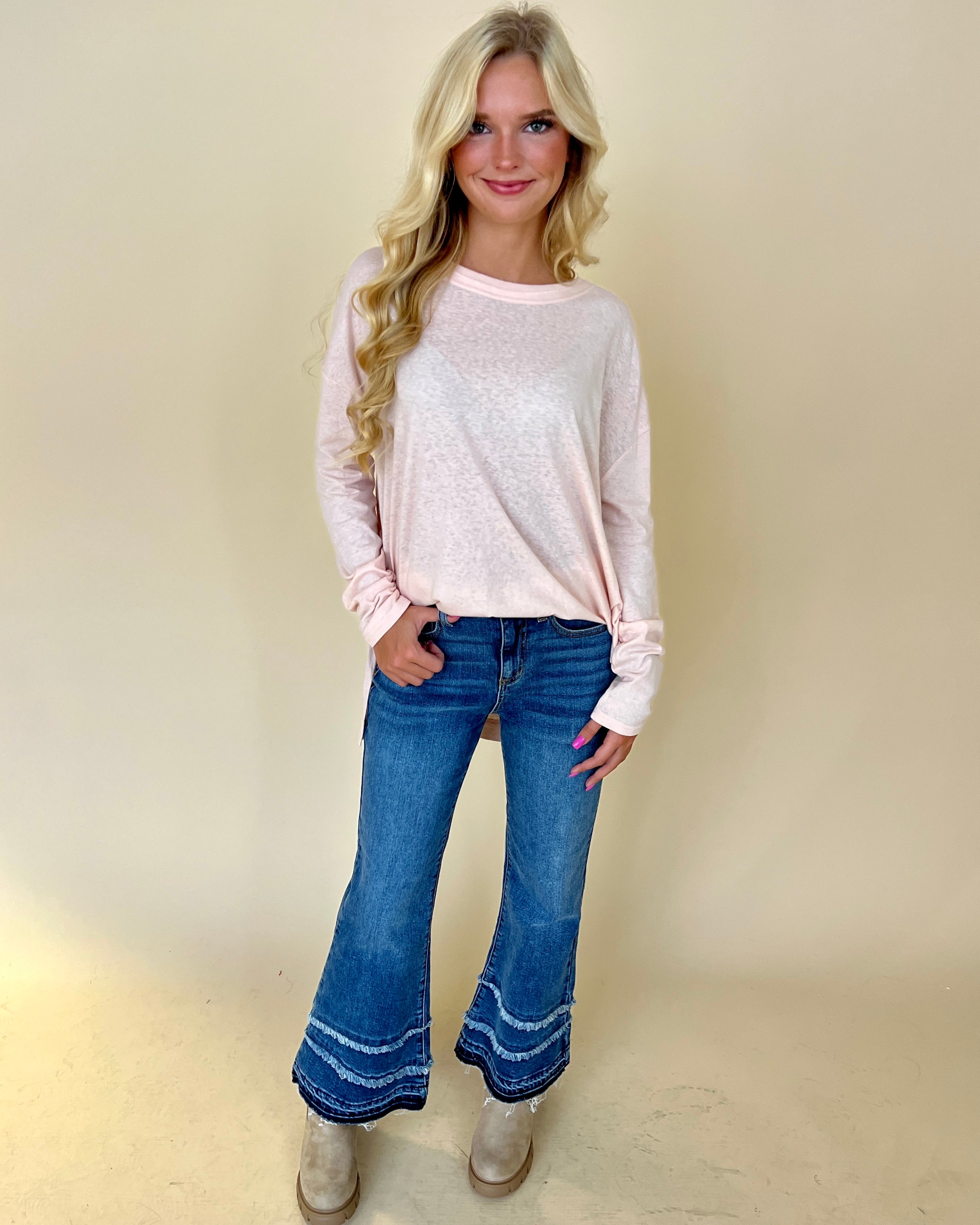 Casually Cute Dusty Pink Basic Top-Shop-Womens-Boutique-Clothing