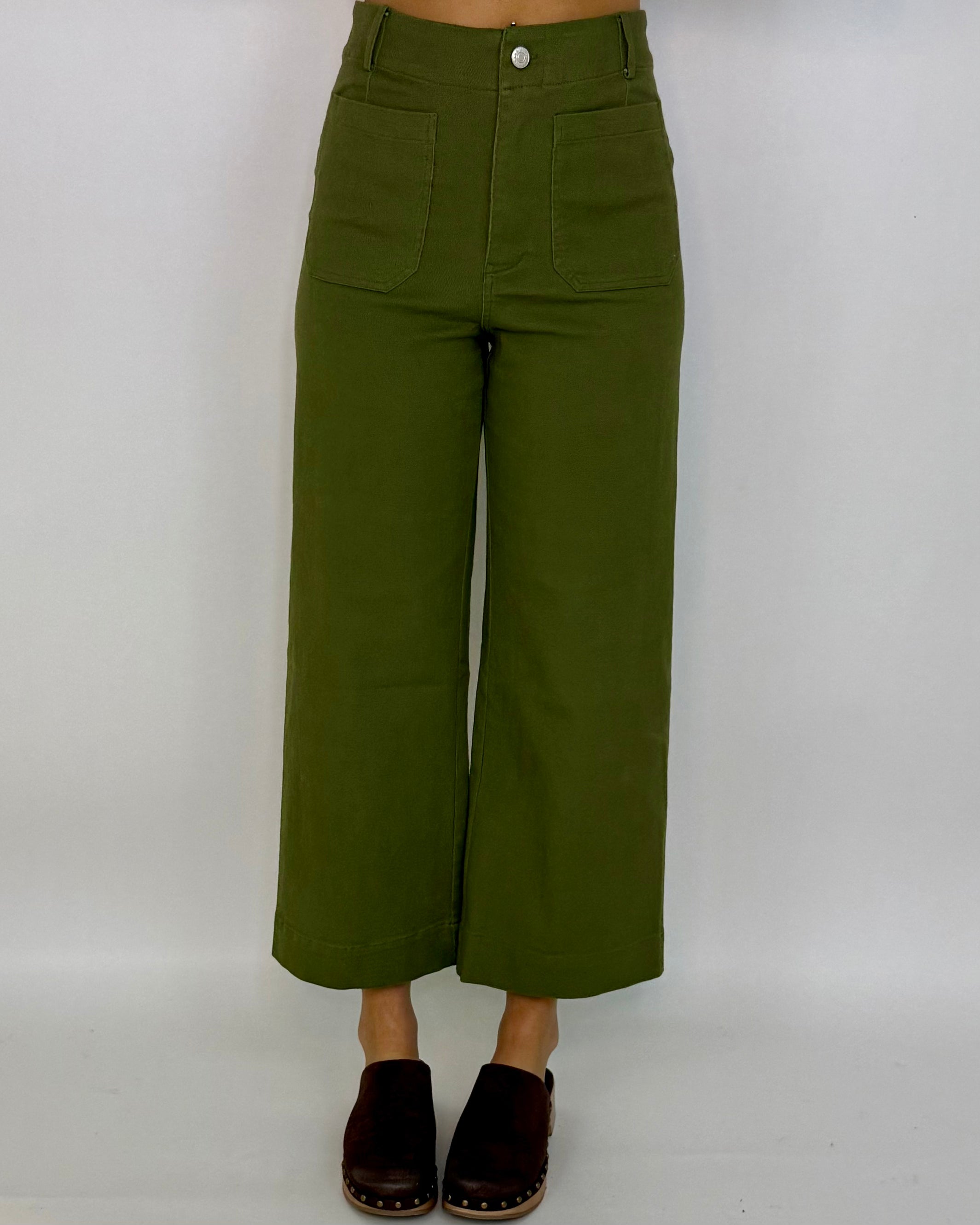 Stopping By Olive Wide Leg Pants-Shop-Womens-Boutique-Clothing