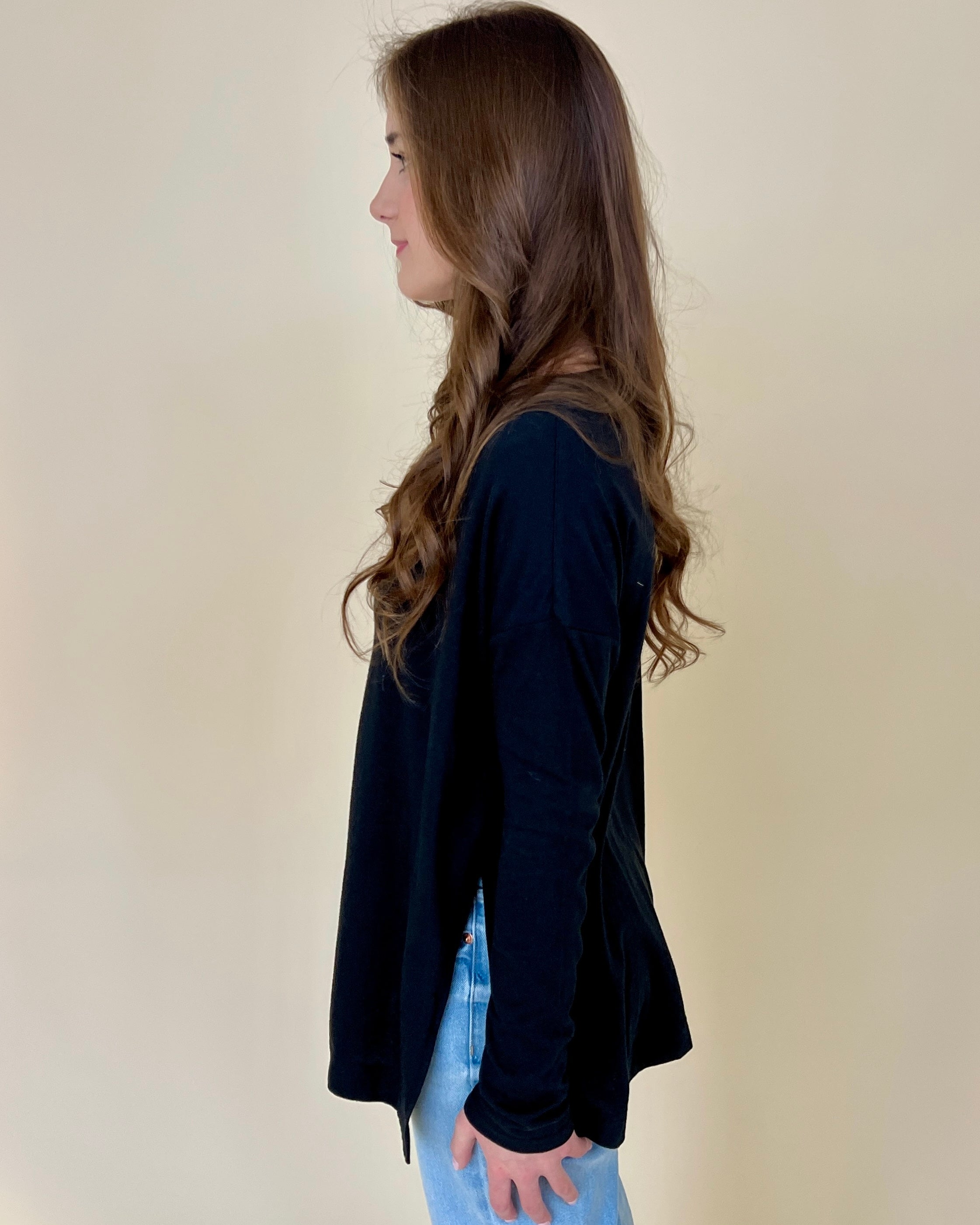 Casually Cute Black Basic Top-Shop-Womens-Boutique-Clothing