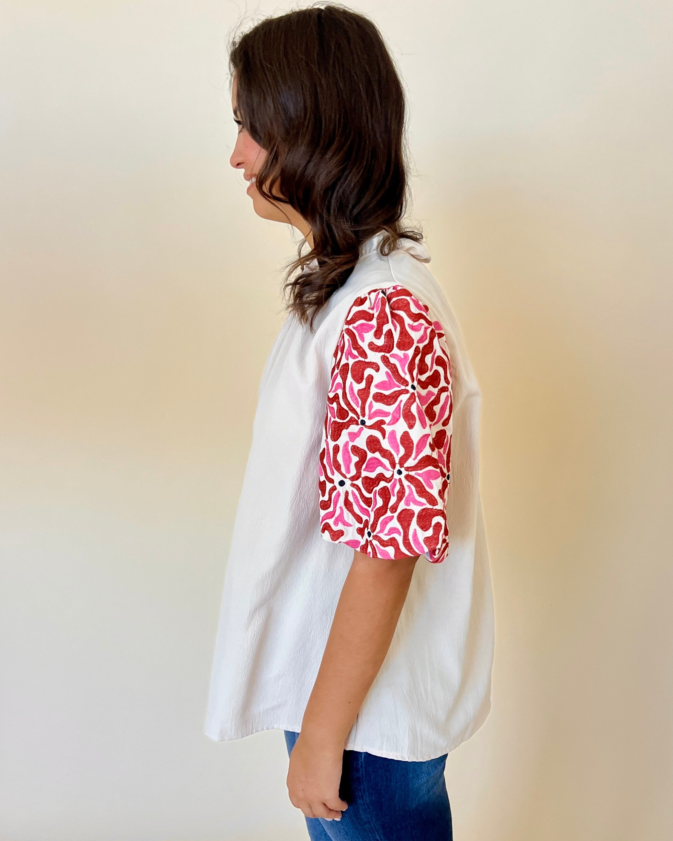 Ever So Posh Natural Embroidered Top-Shop-Womens-Boutique-Clothing