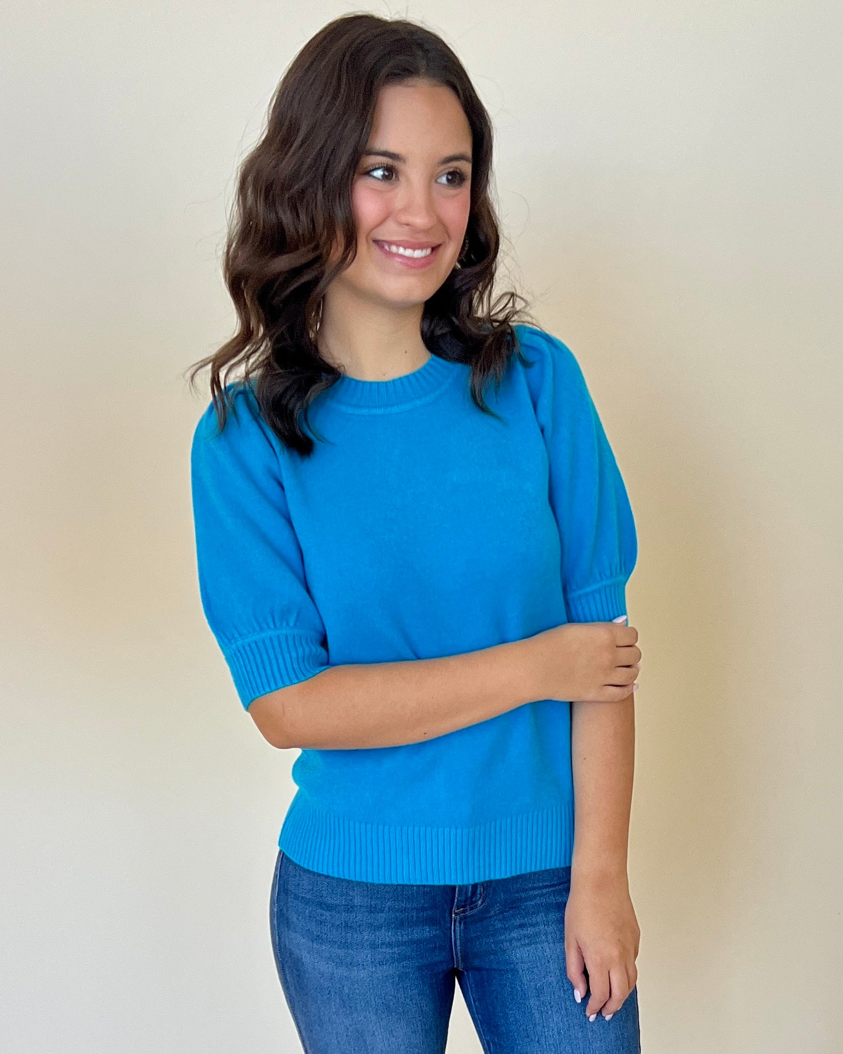 Be Prepared Teal Blue Sweater-Shop-Womens-Boutique-Clothing