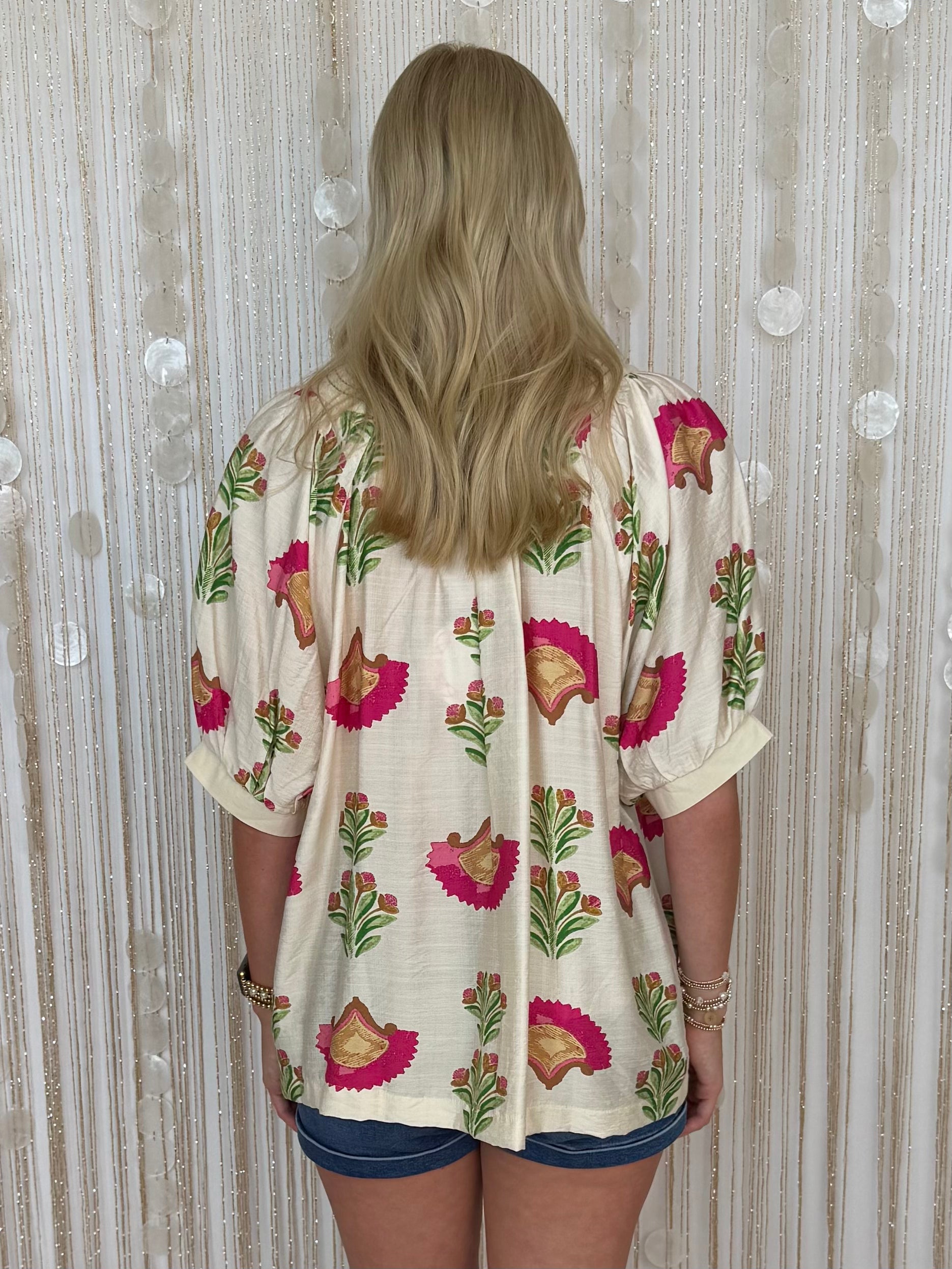 Wandering Hearts Cream Print Stitch Top-Shop-Womens-Boutique-Clothing