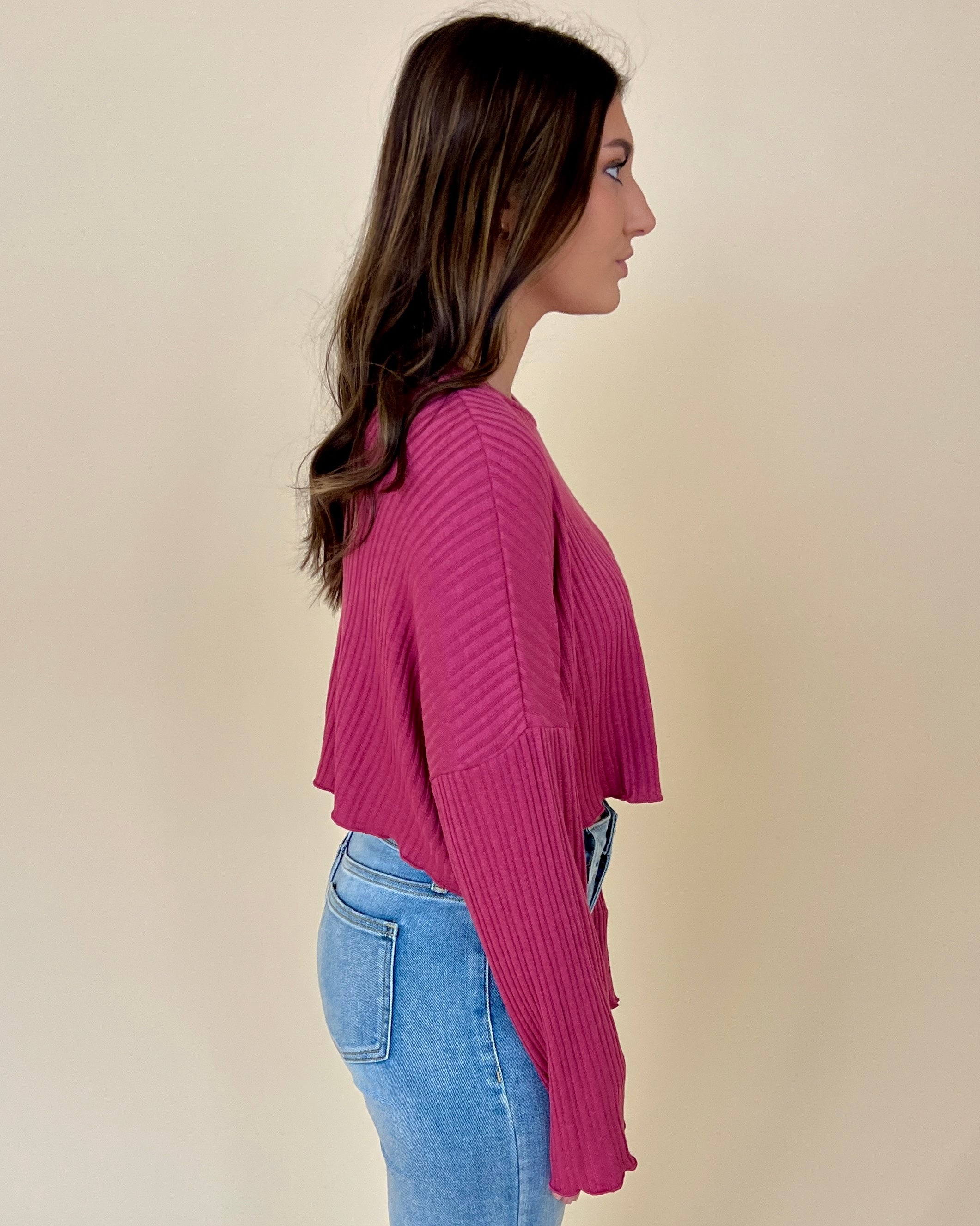 Walk The Walk D Mauve Rib Cropped Top-Shop-Womens-Boutique-Clothing