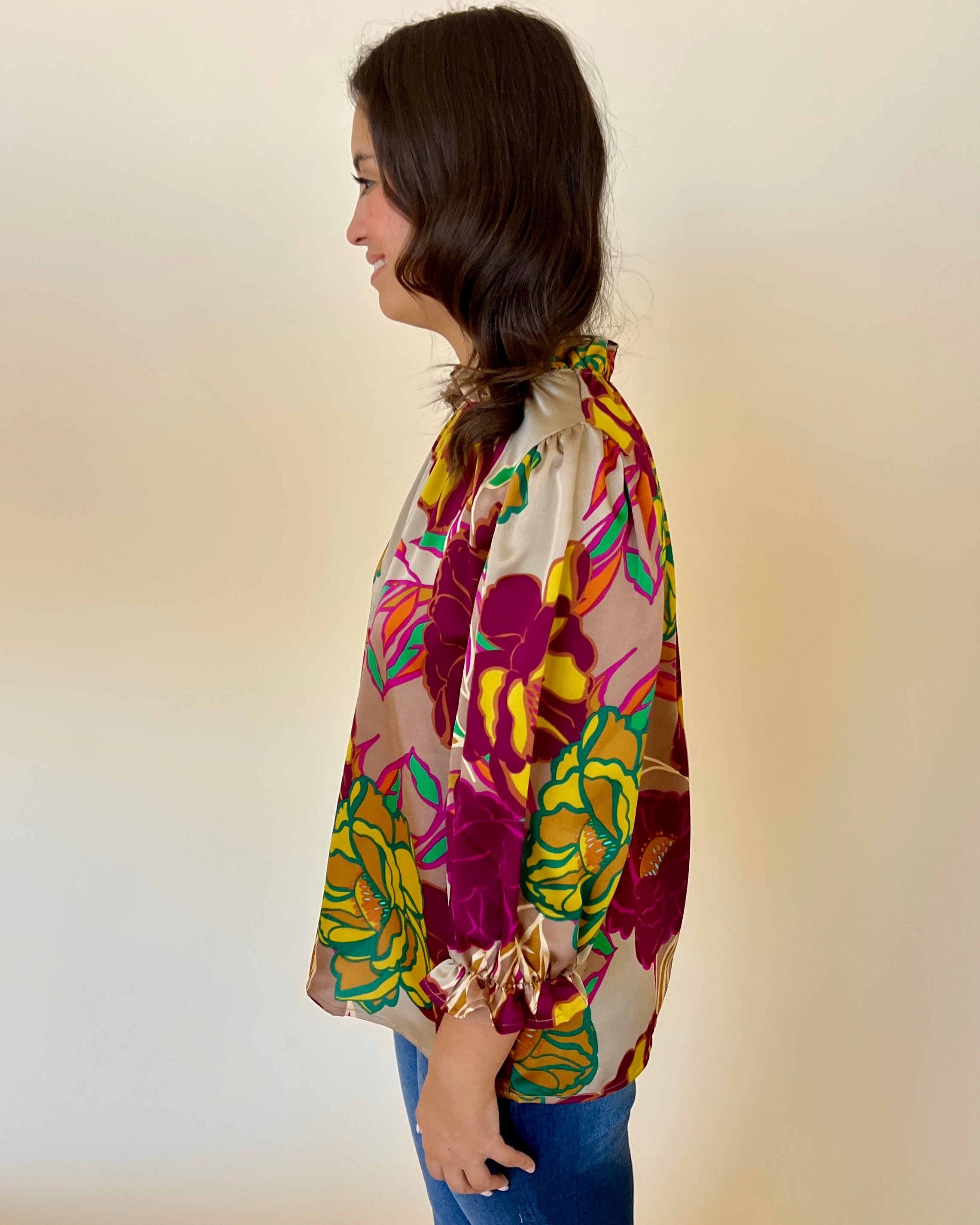 Kindness Above All Mocha Floral Top-Shop-Womens-Boutique-Clothing