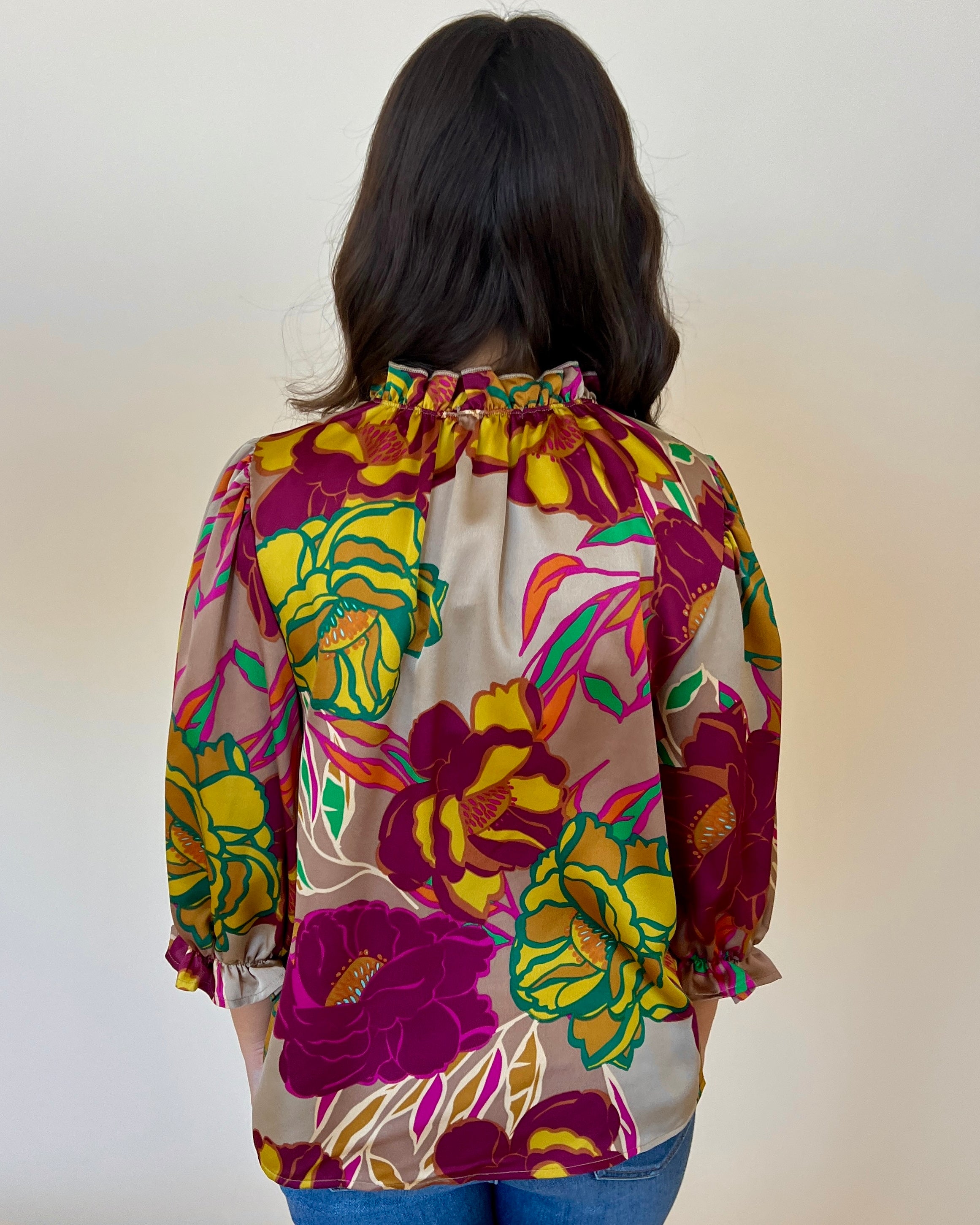 Kindness Above All Mocha Floral Top-Shop-Womens-Boutique-Clothing