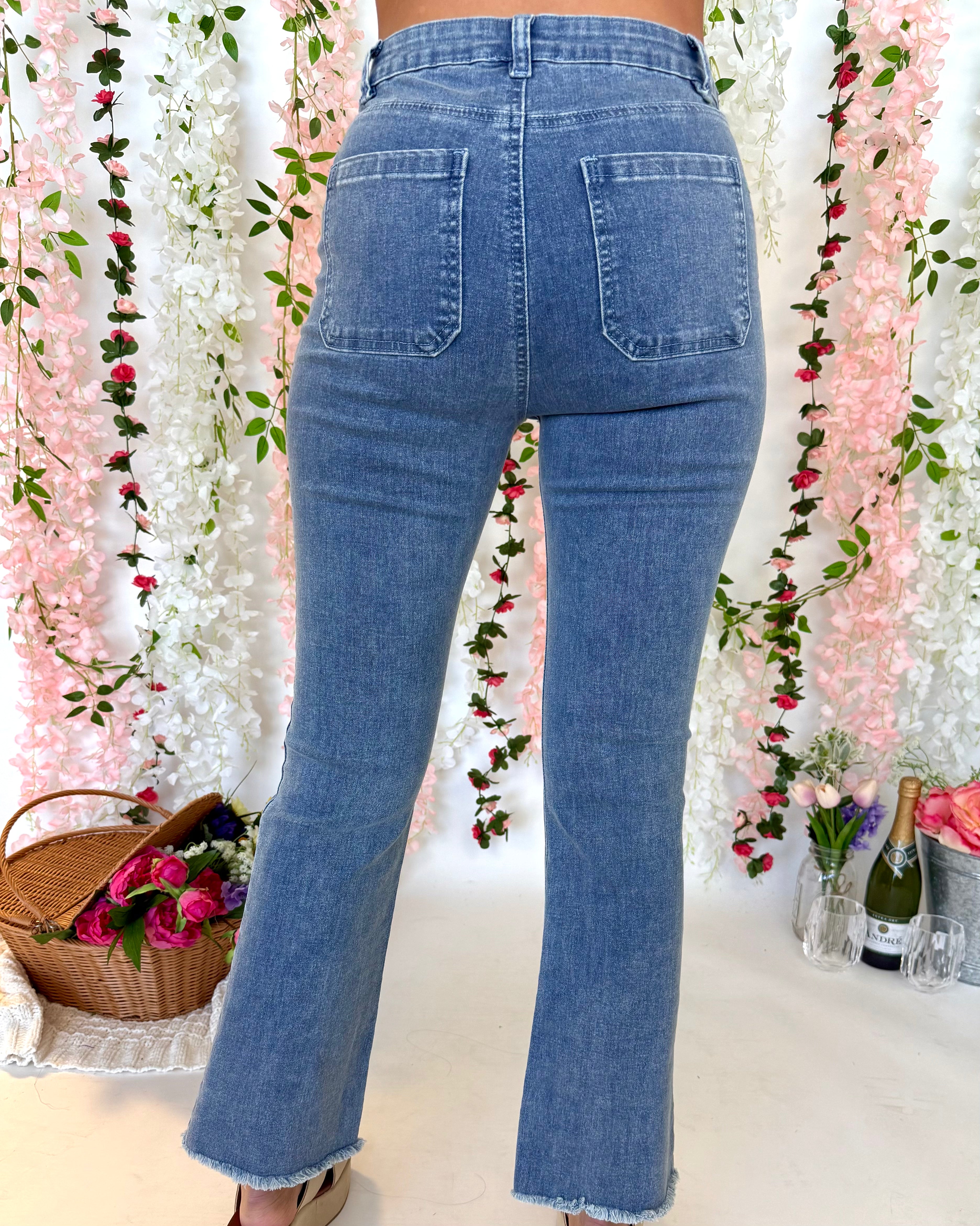 Wandering Way Denim Ankle Flared Jeans-Shop-Womens-Boutique-Clothing
