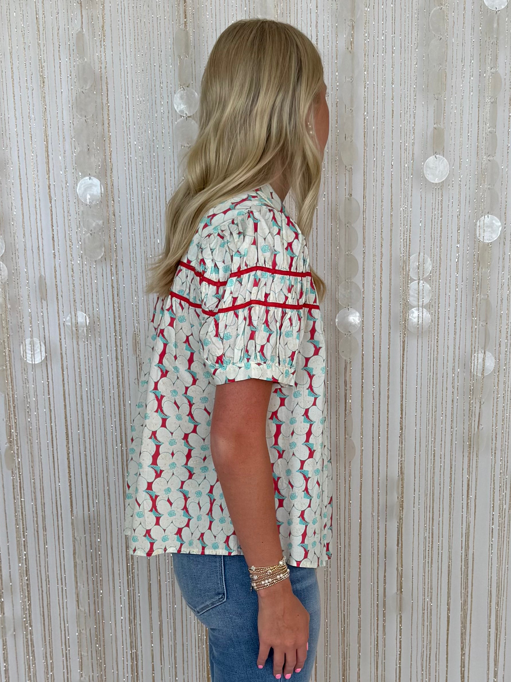Citrus Grove Raspberry Floral Button Down Top-Shop-Womens-Boutique-Clothing