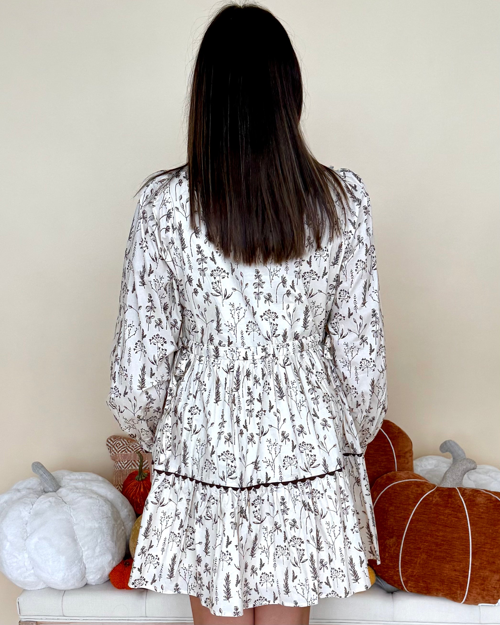 Blooming Personality Natural Floral Waist Tie Dress-Shop-Womens-Boutique-Clothing