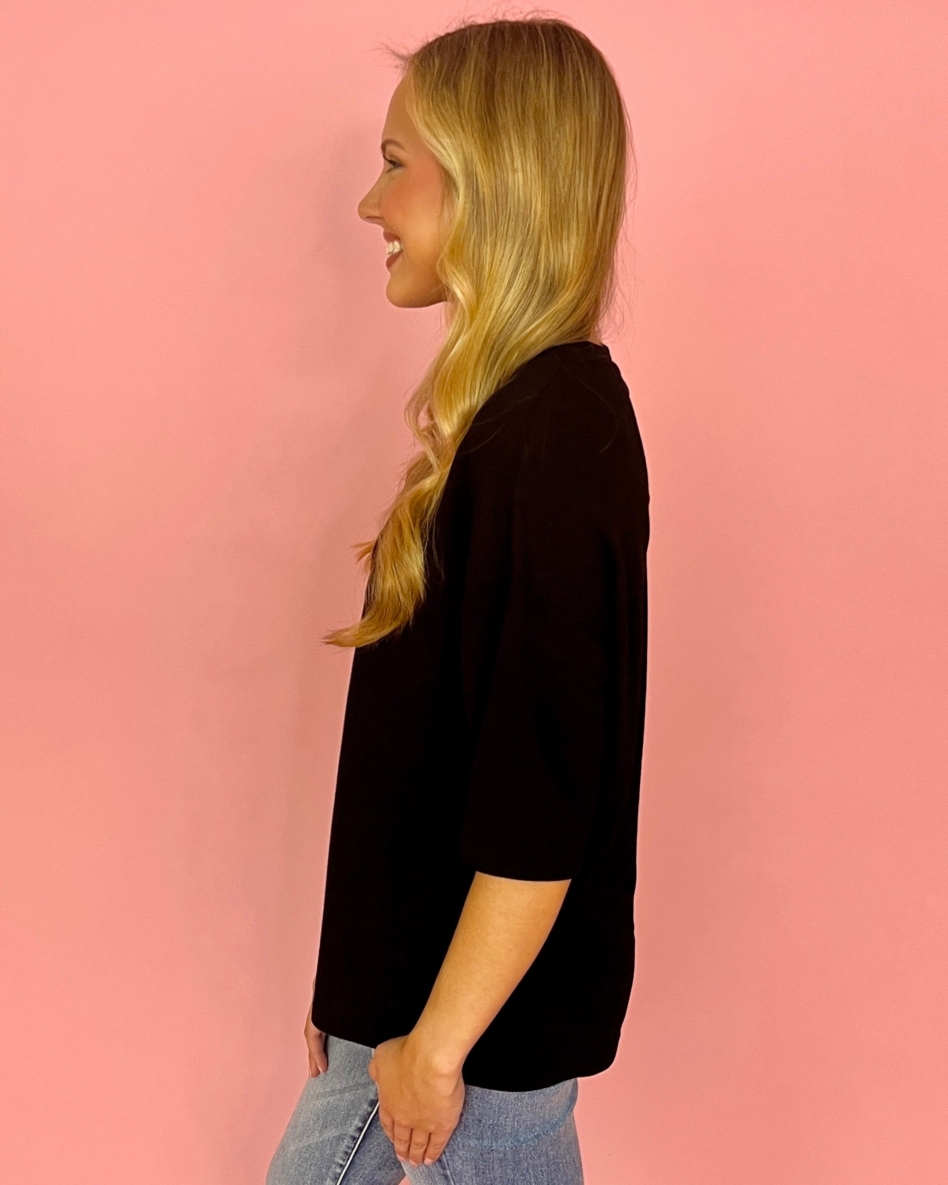 One At A Time Black Knit Top-Shop-Womens-Boutique-Clothing