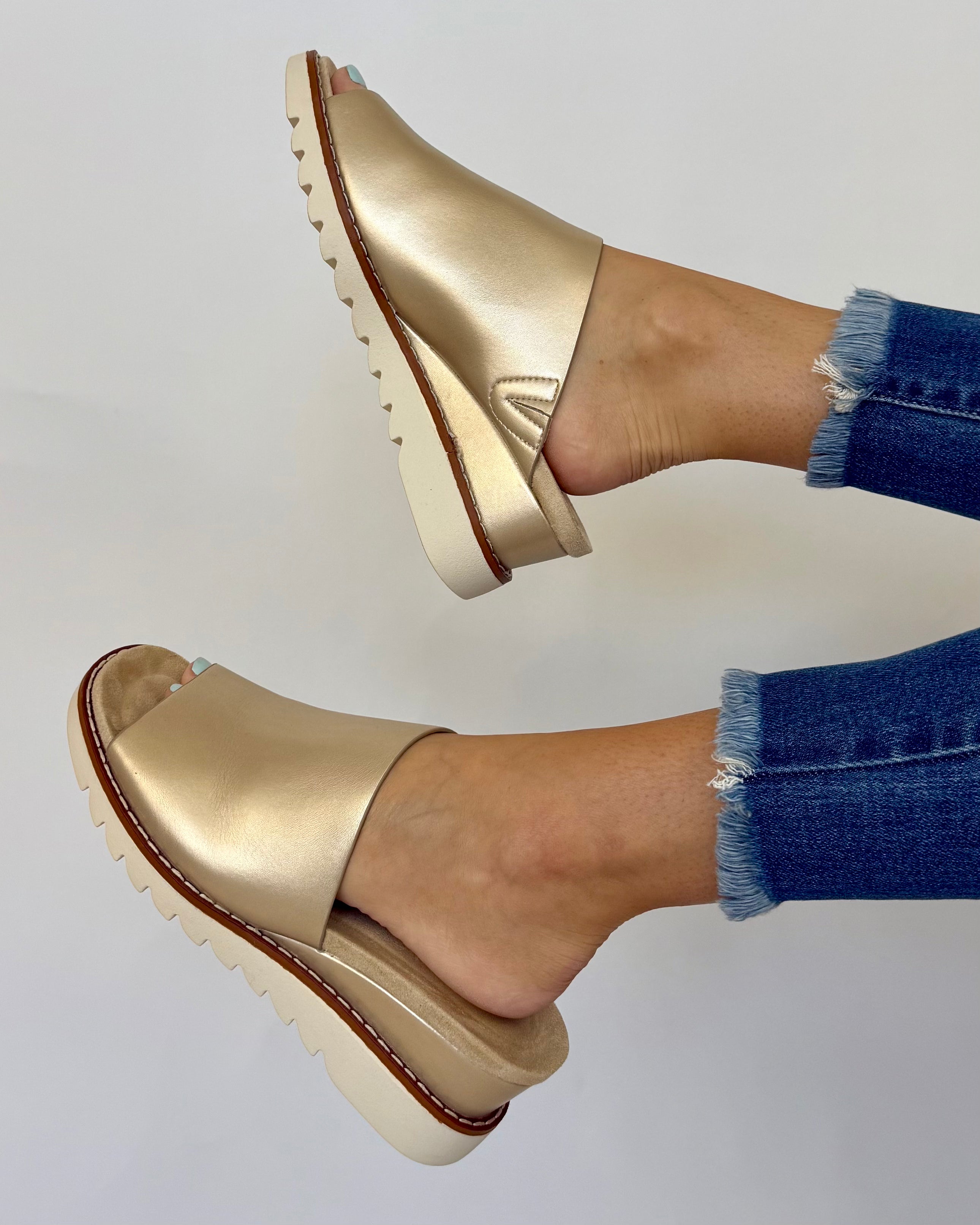 Joan Gold Strap Platform Wedge-Shop-Womens-Boutique-Clothing
