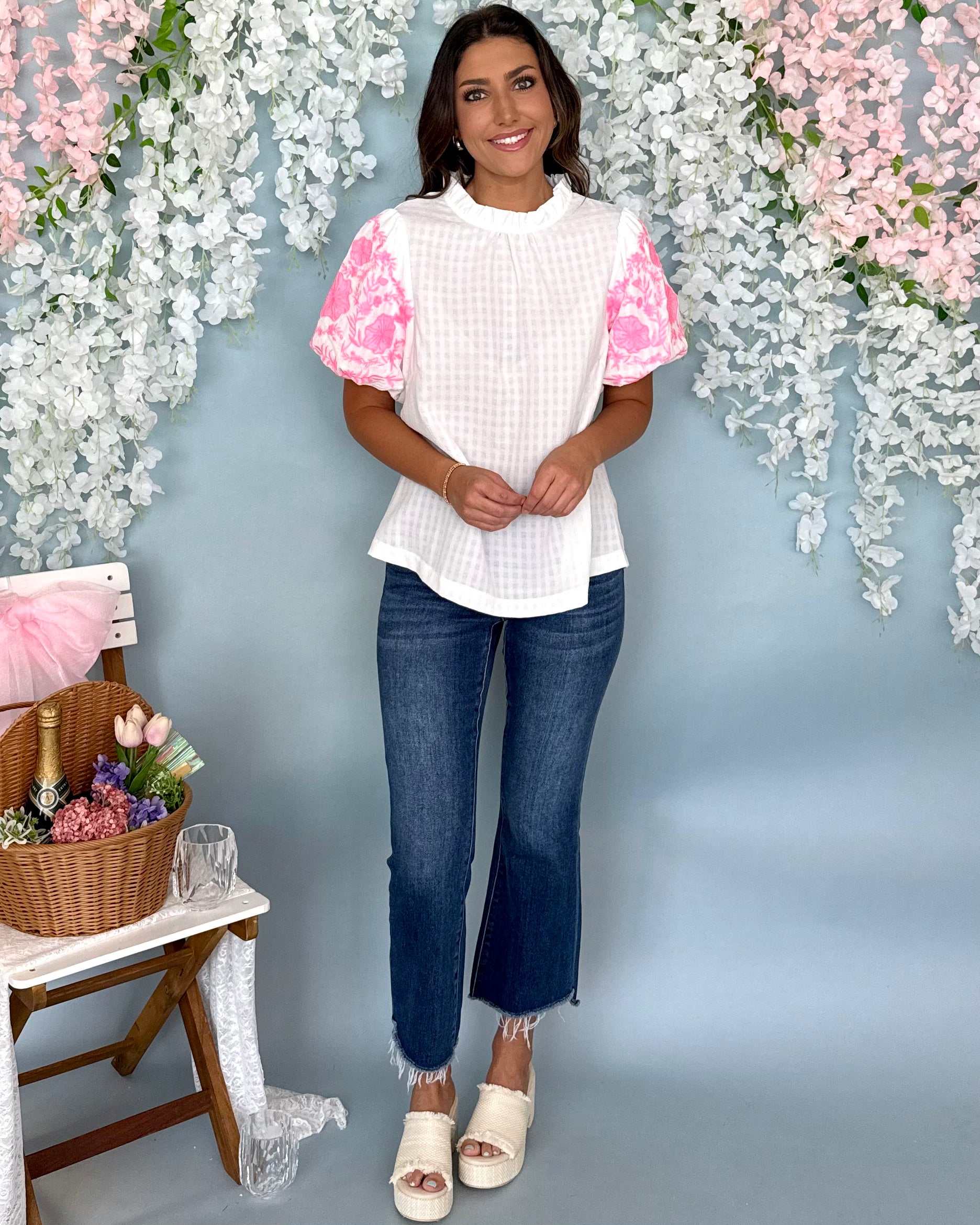 All Too Well Off White Embroidered Puff Sleeve Top-Shop-Womens-Boutique-Clothing