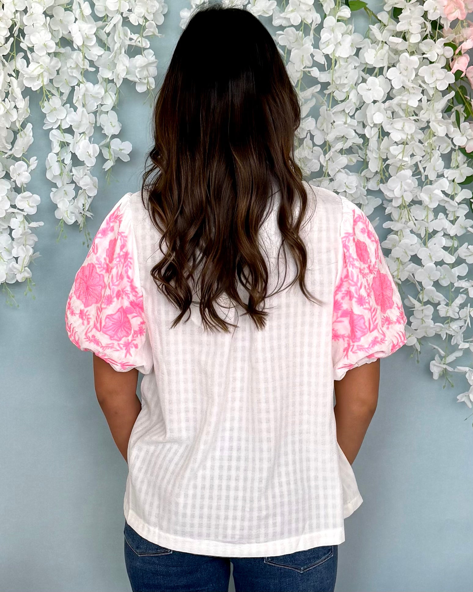 All Too Well Off White Embroidered Puff Sleeve Top-Shop-Womens-Boutique-Clothing