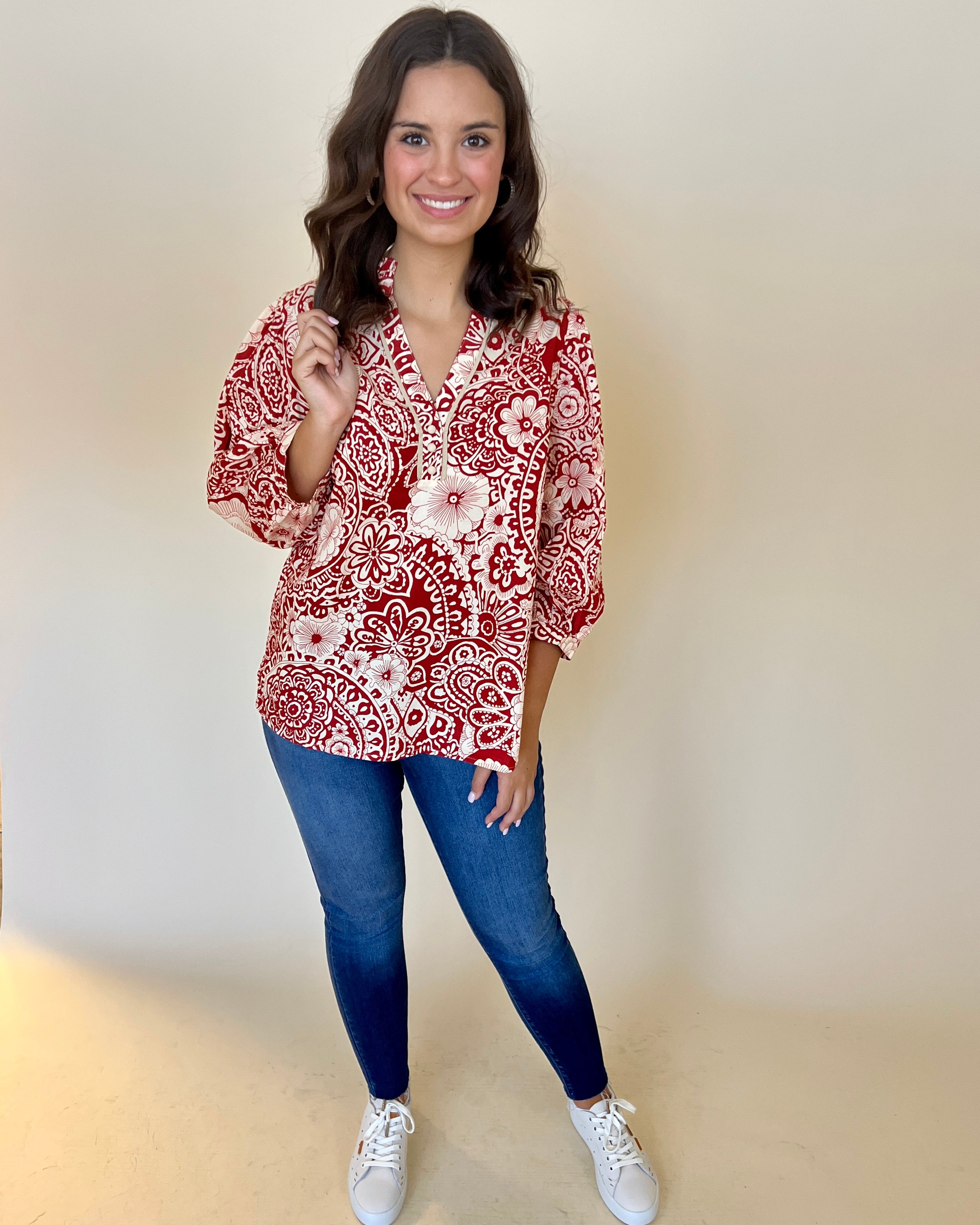 Fan Of Floral Clay Floral Top-Shop-Womens-Boutique-Clothing