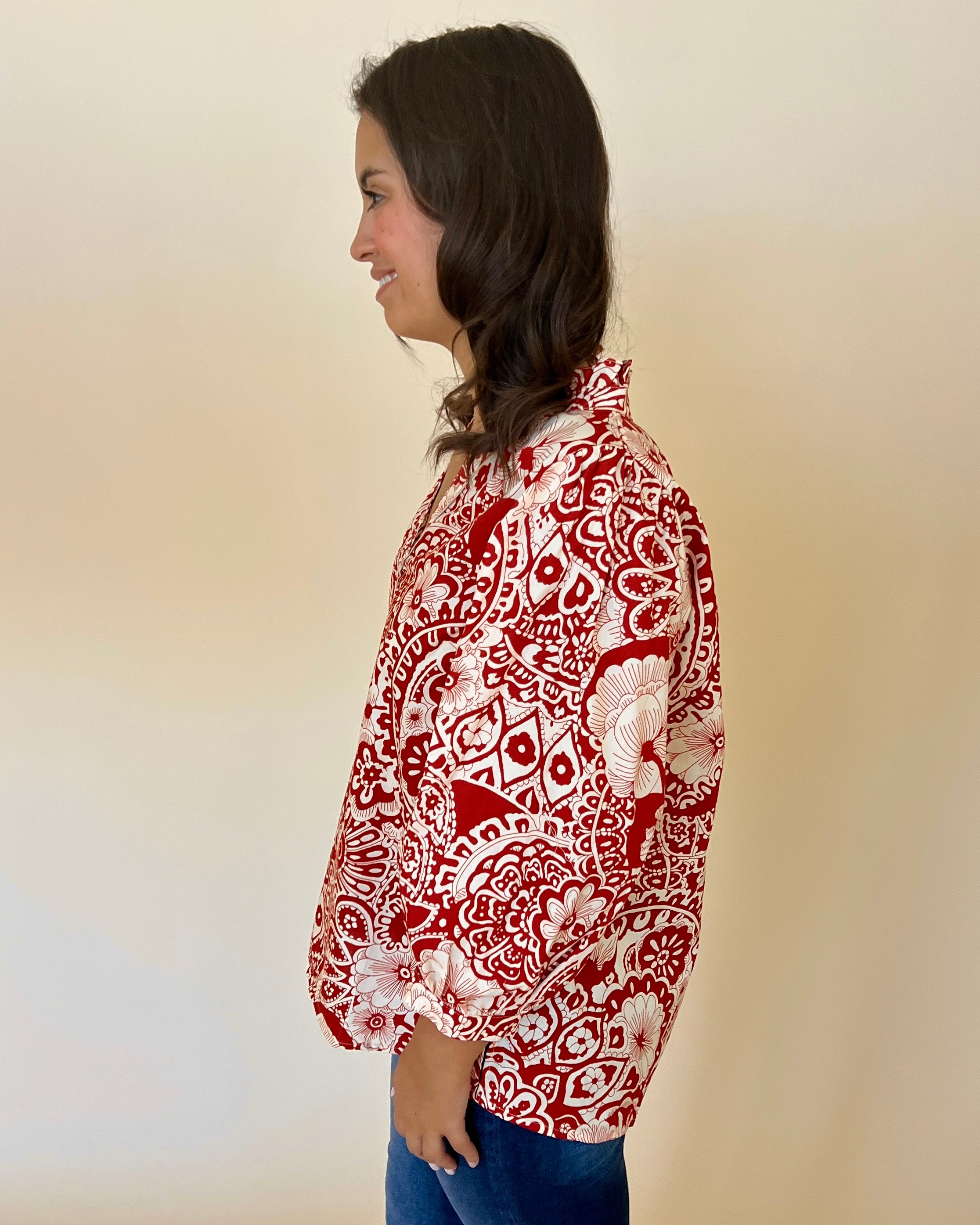 Fan Of Floral Clay Floral Top-Shop-Womens-Boutique-Clothing