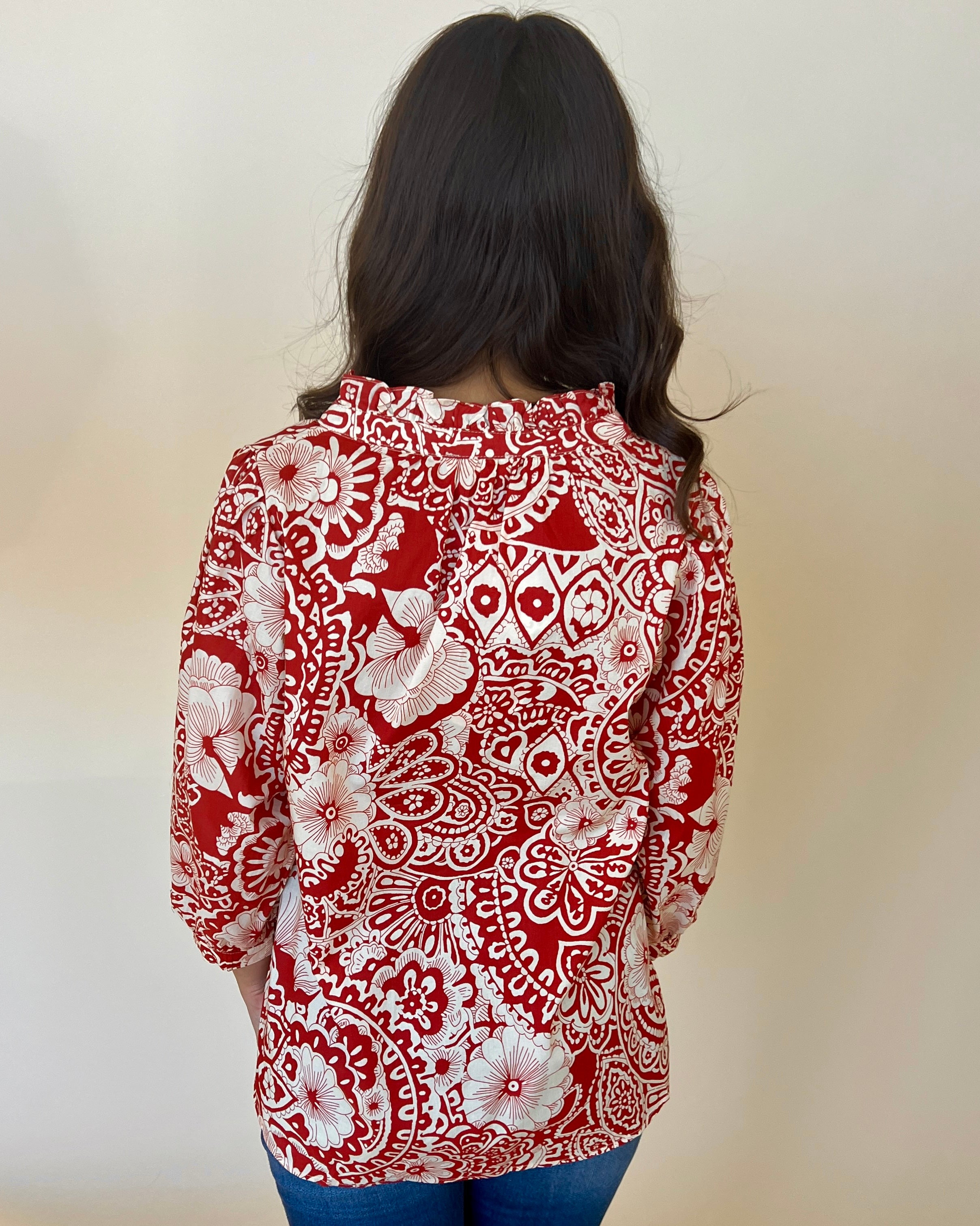 Fan Of Floral Clay Floral Top-Shop-Womens-Boutique-Clothing
