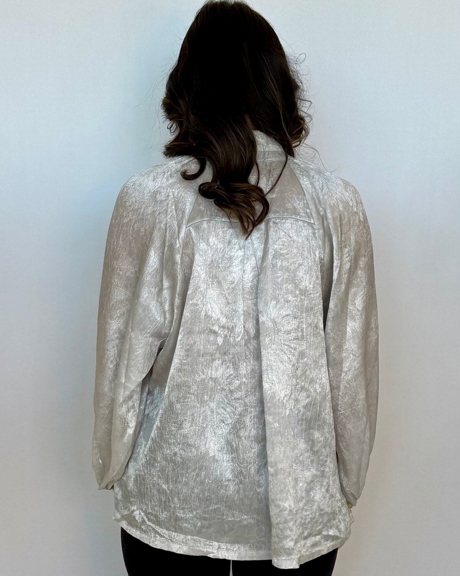 Always Mindful Silver Brocade Top-Shop-Womens-Boutique-Clothing