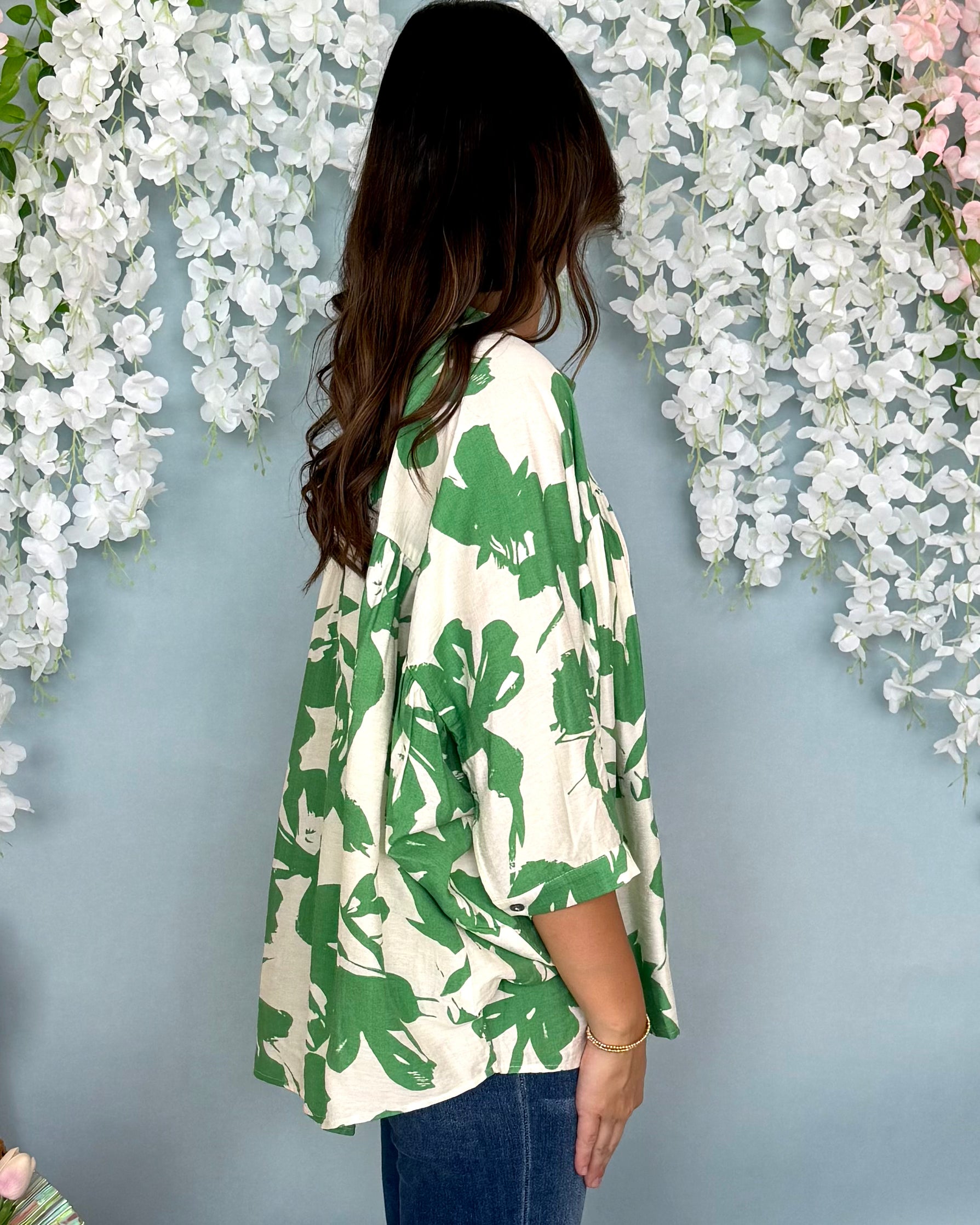 Well Wishes Green Botanical Print Top-Shop-Womens-Boutique-Clothing