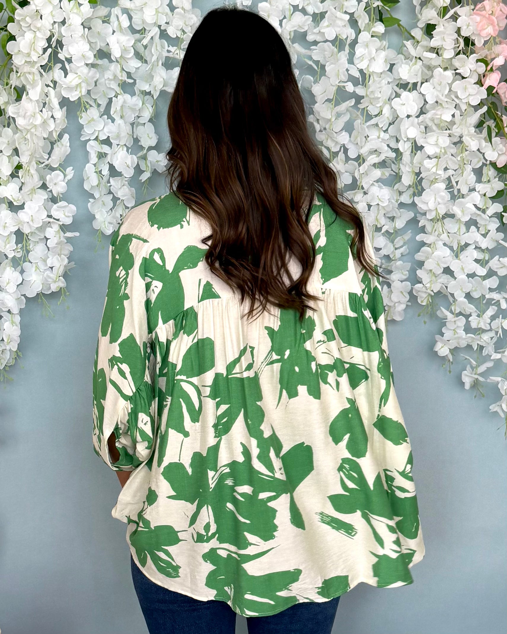 Well Wishes Green Botanical Print Top-Shop-Womens-Boutique-Clothing