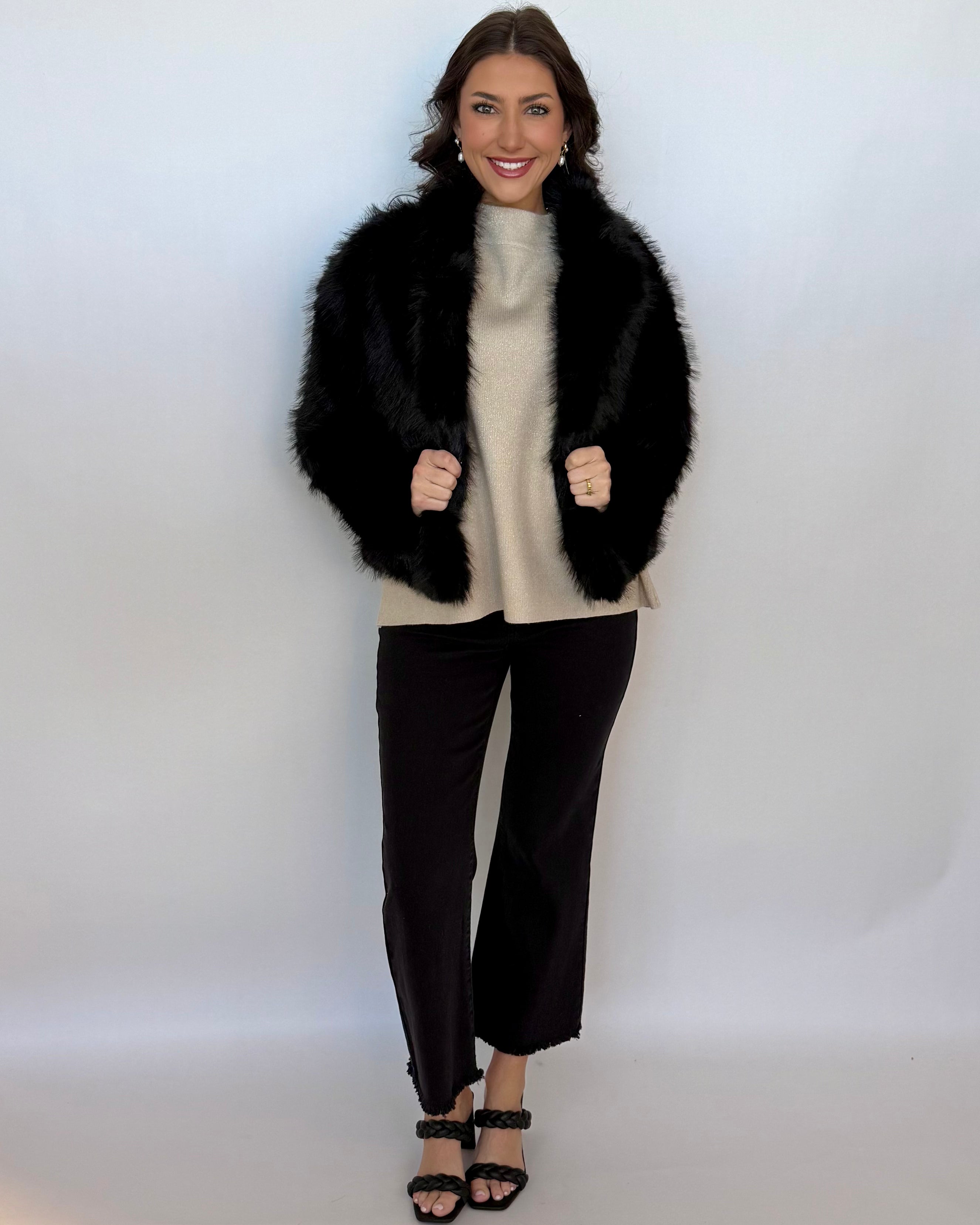 Just A Wish Cream/Gold Metallic Sweater-Shop-Womens-Boutique-Clothing