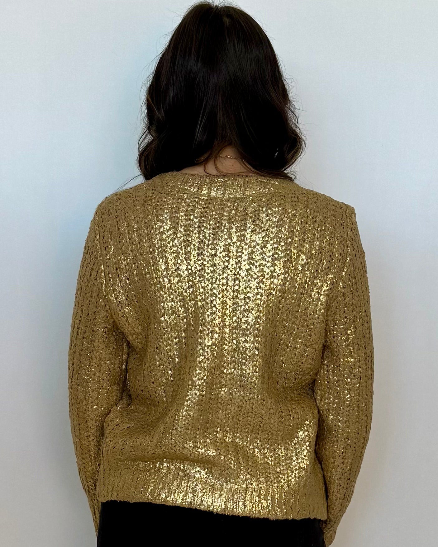 Strike An Attitude Gold Metallic Sweater-Shop-Womens-Boutique-Clothing