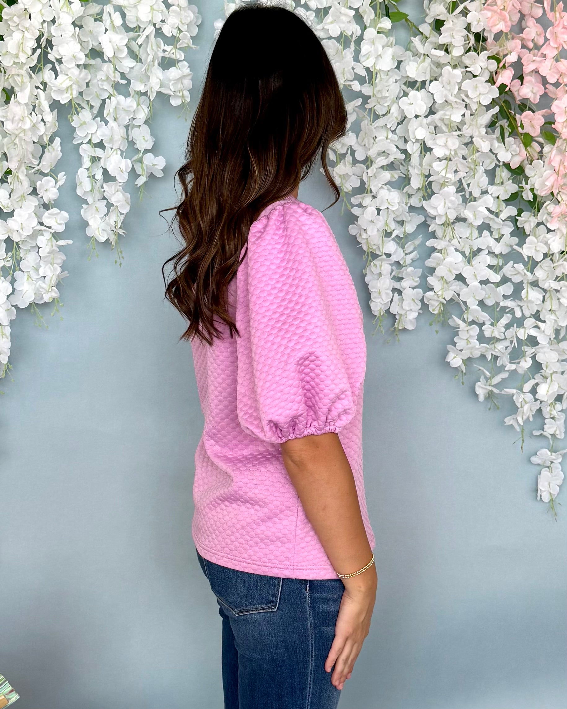 Walk Away Rose Embossed Top-Shop-Womens-Boutique-Clothing