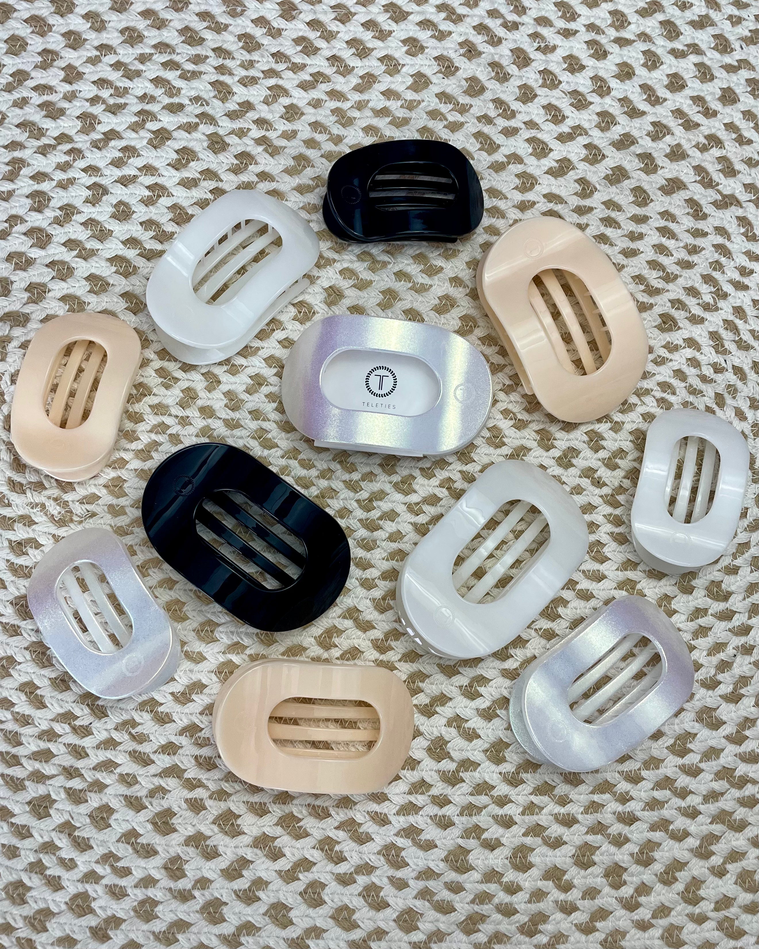 Teleties Almond Beige Medium Flat Round Clip-Shop-Womens-Boutique-Clothing