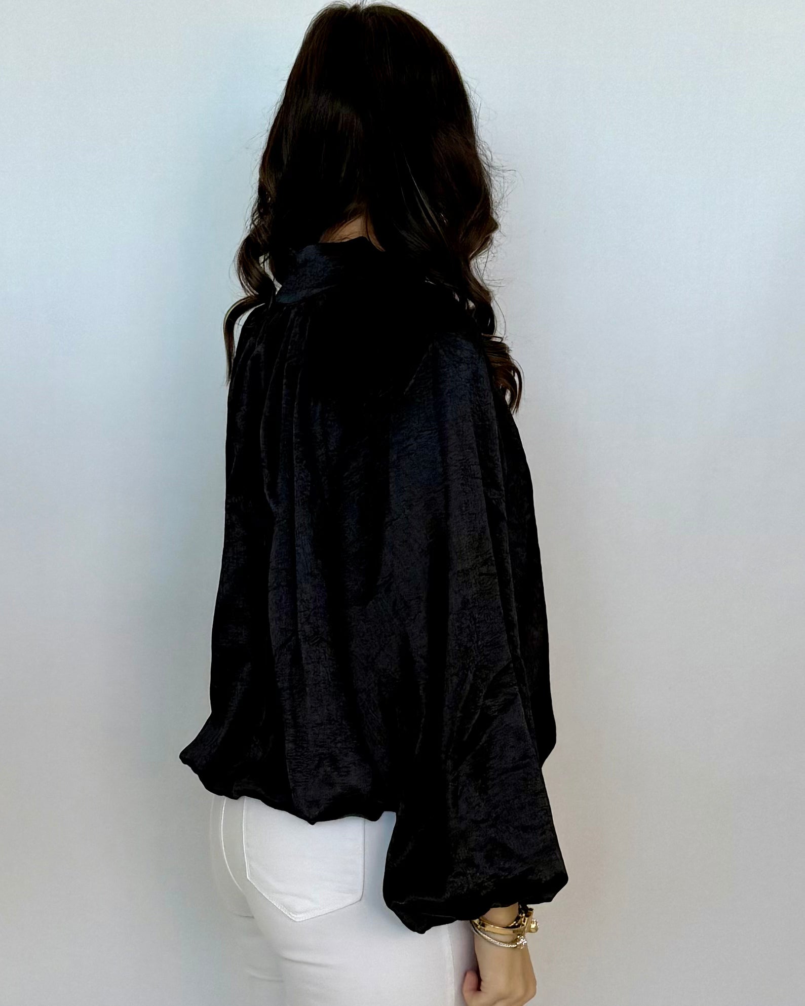 Till I Found You Black Metallic Pleated Top-Shop-Womens-Boutique-Clothing