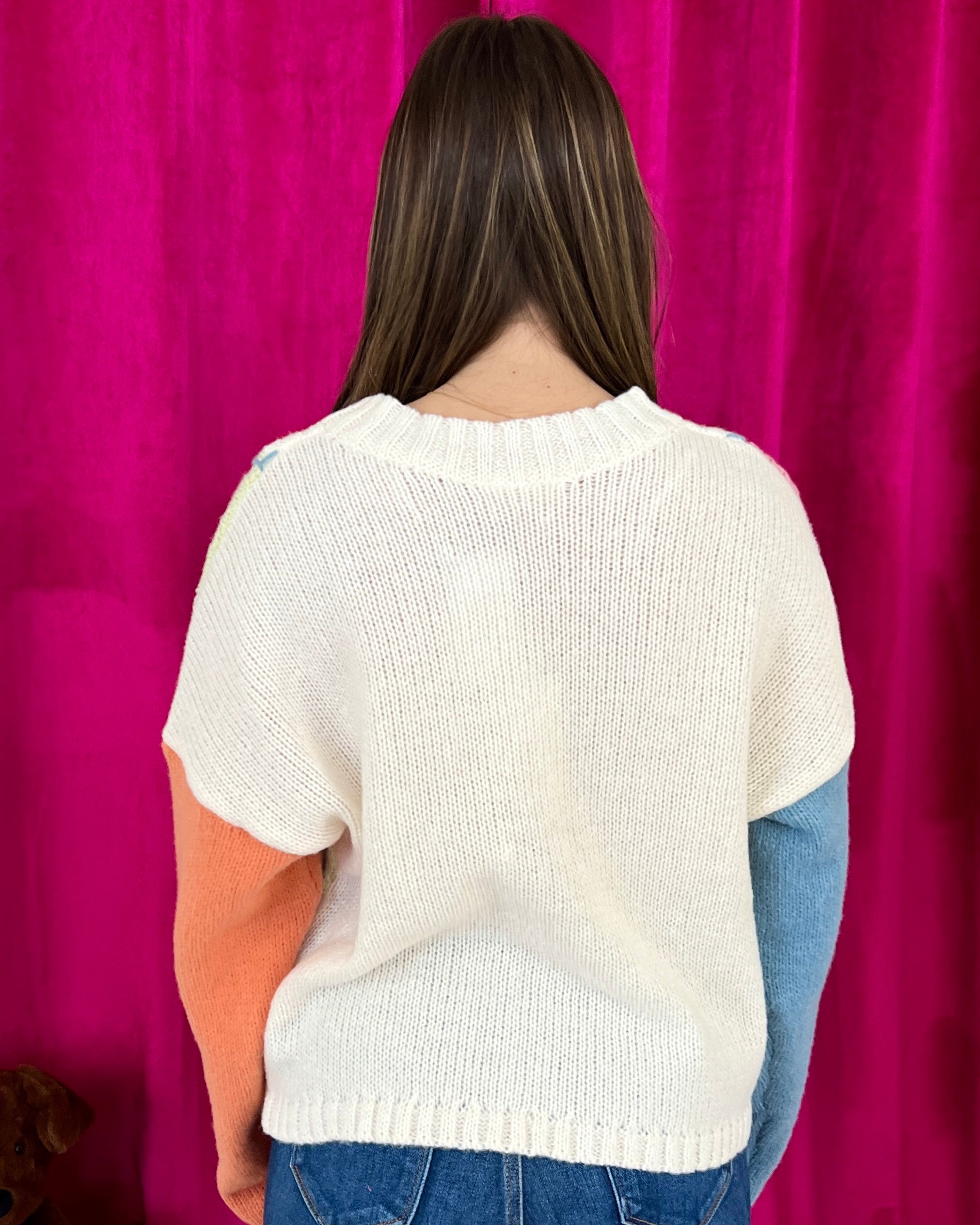 Just In Time Cream Color Block Sweater-Shop-Womens-Boutique-Clothing