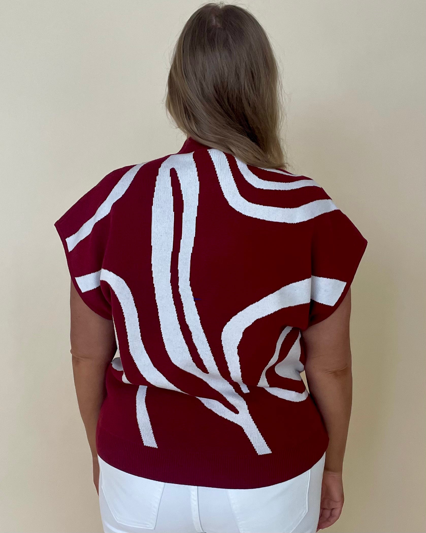 Take It All Merlot Plus Swirl Top-Shop-Womens-Boutique-Clothing